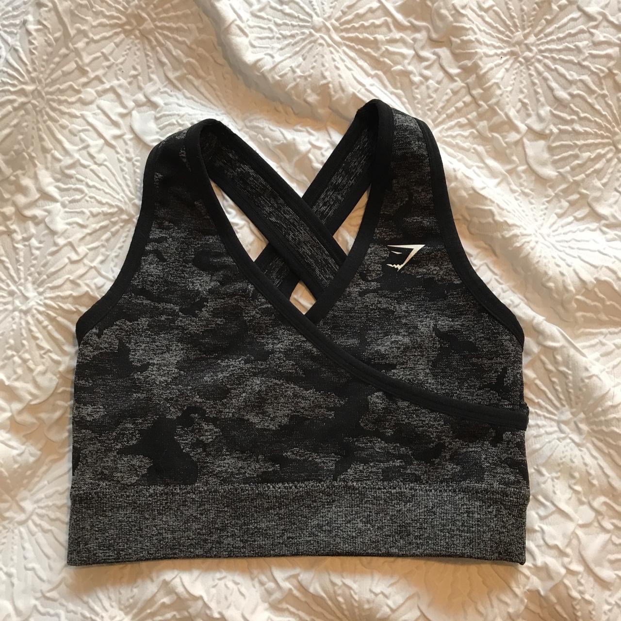 Gymshark Camo Seamless Sports Bra In Black Size Depop 6120