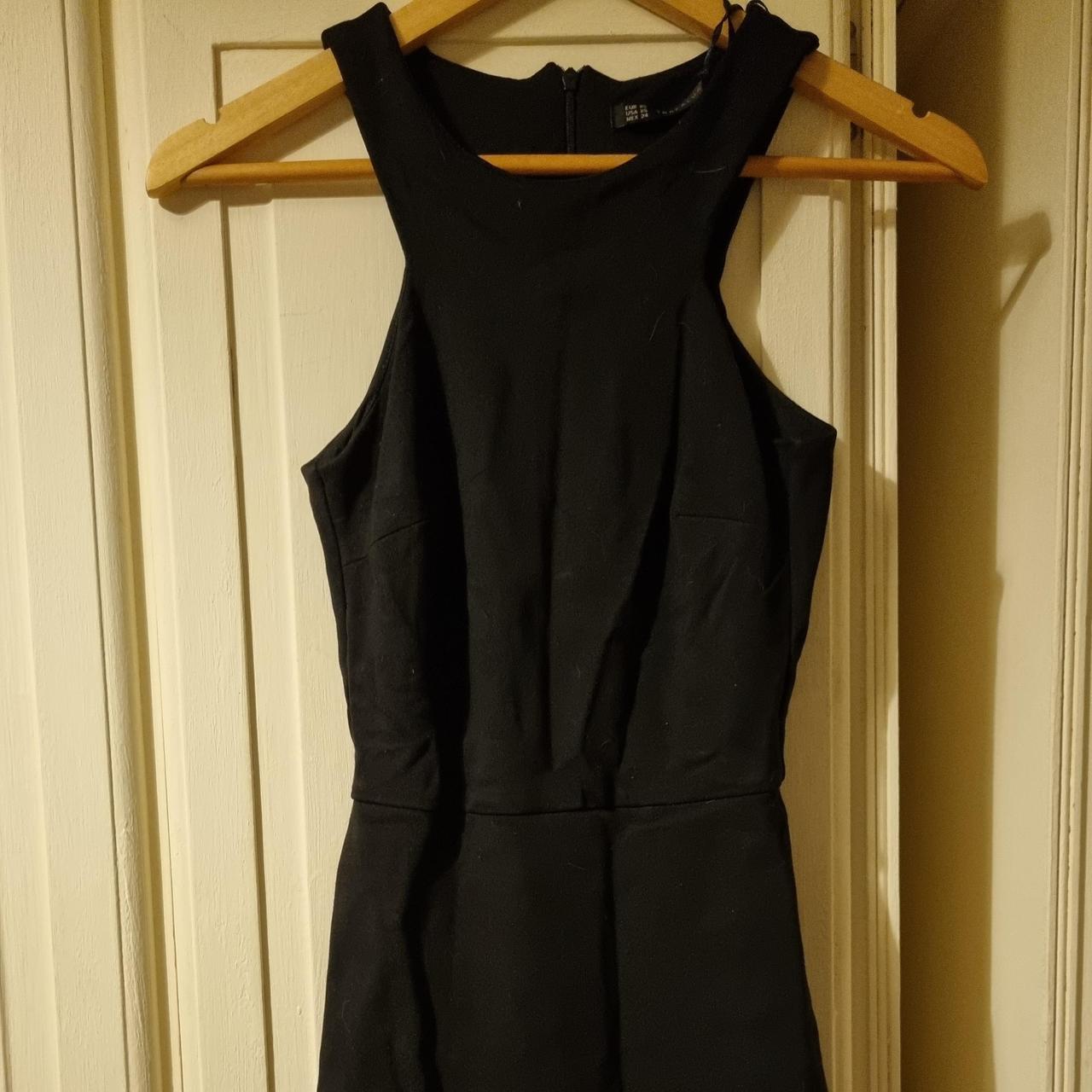 Zara xs black bodycon dress wrap front. Only worn... - Depop