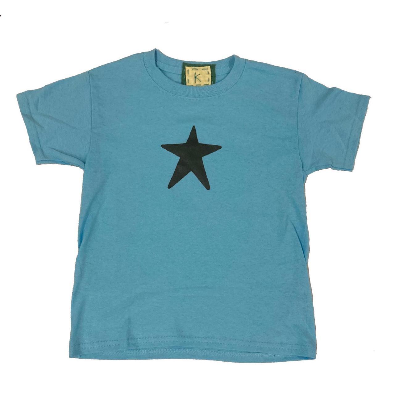 The Star baby tee A blue baby tee with a dark olive... - Depop