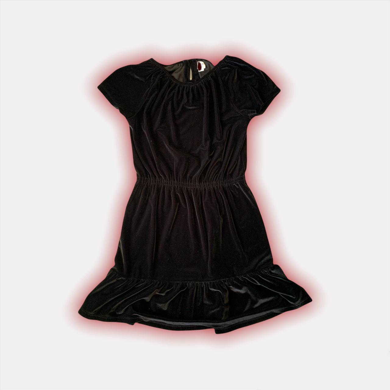 gap black velvet dress