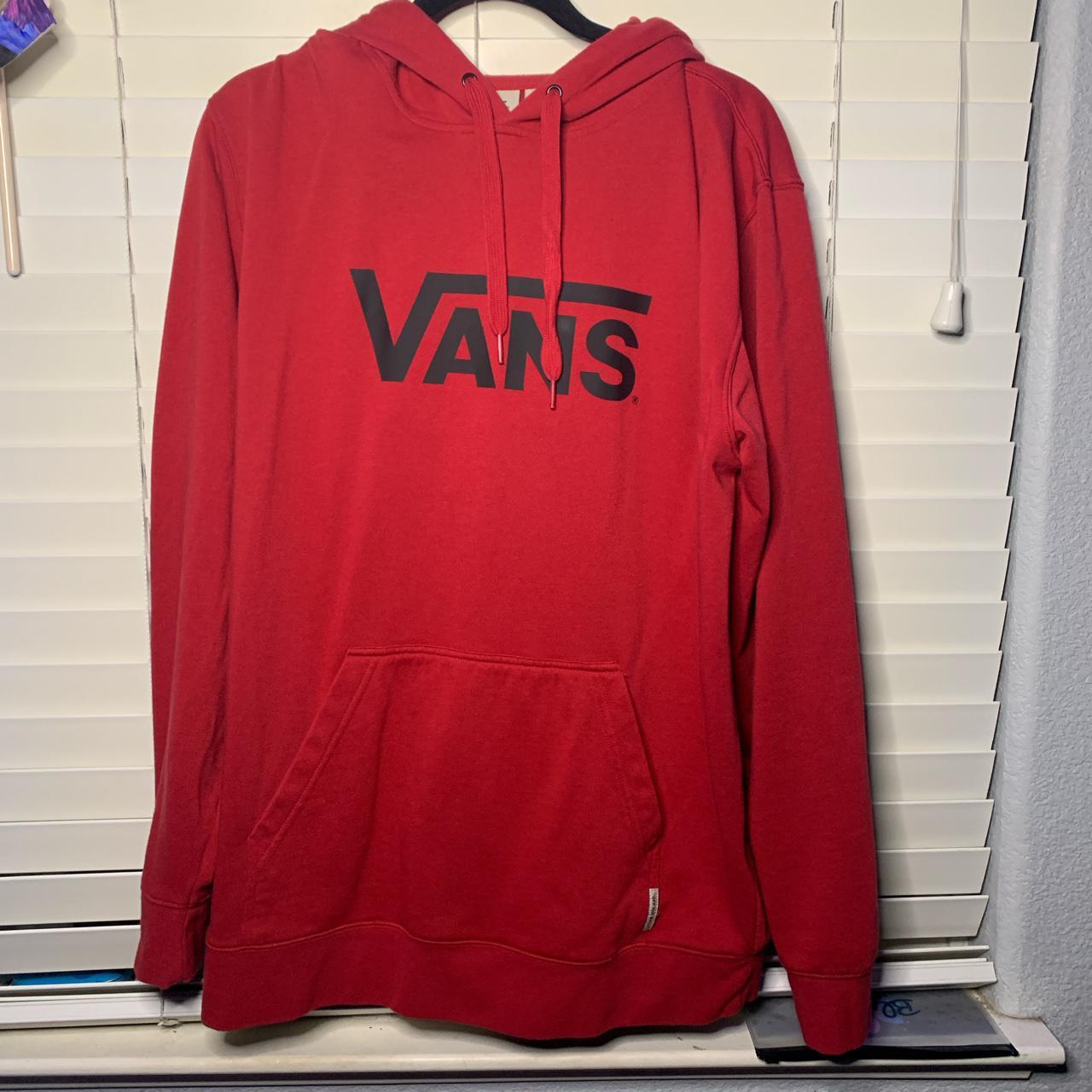 vans black and red hoodie