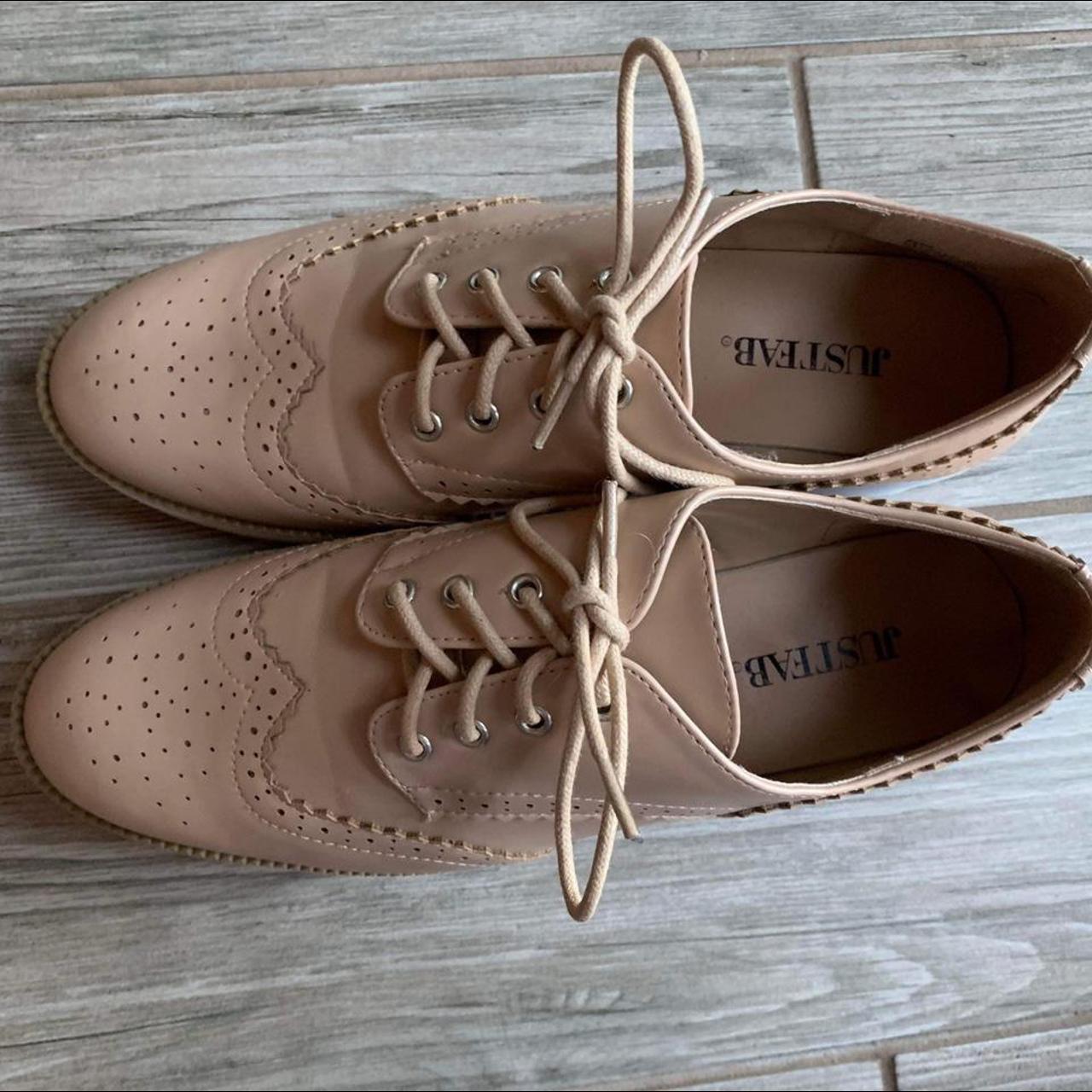 JustFab Women's Cream Oxfords | Depop