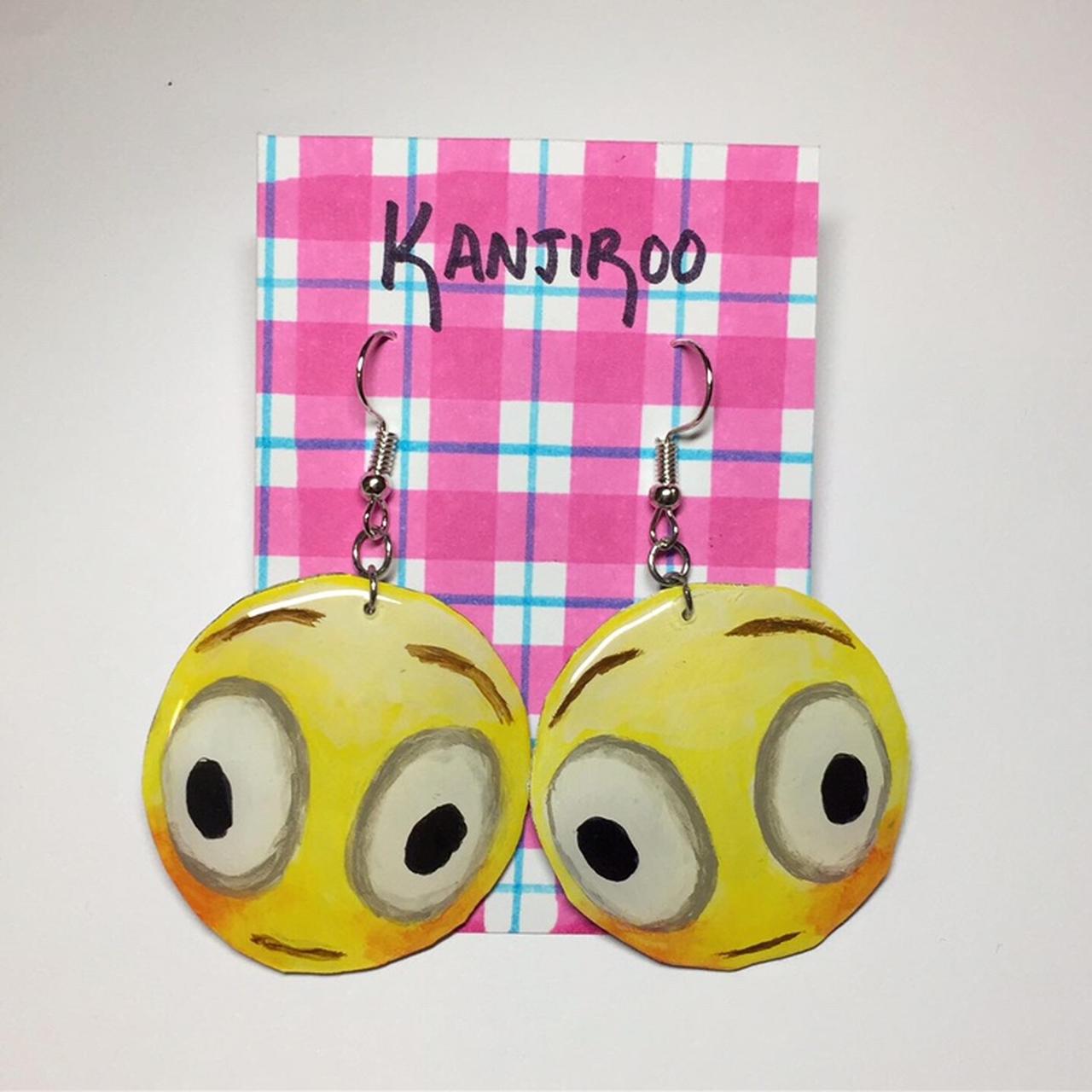 100% Recycled Acrylic Powercry Shy Cursed Emoji Meme Earrings 