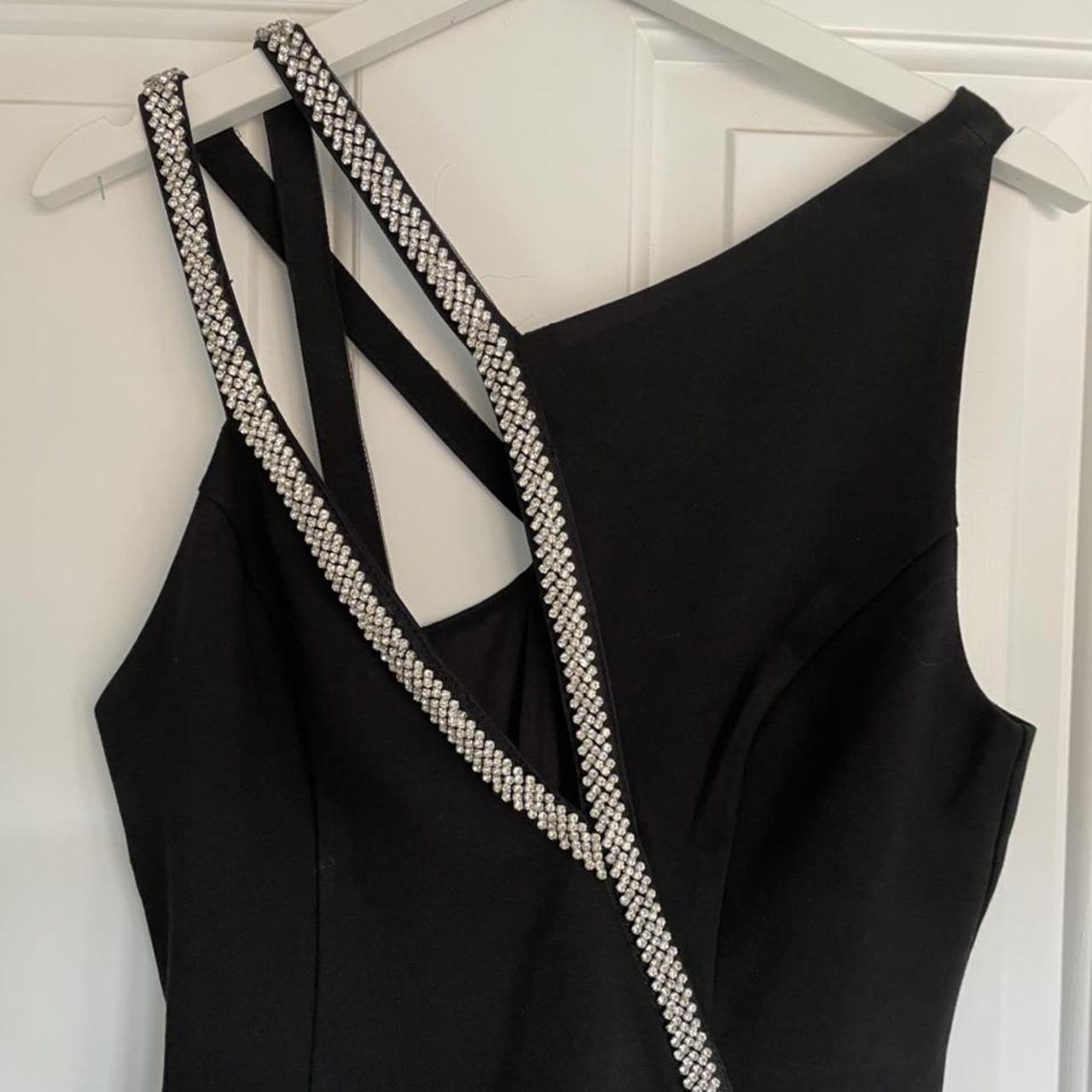 Topshop black dress with diamanté detail size 10... - Depop