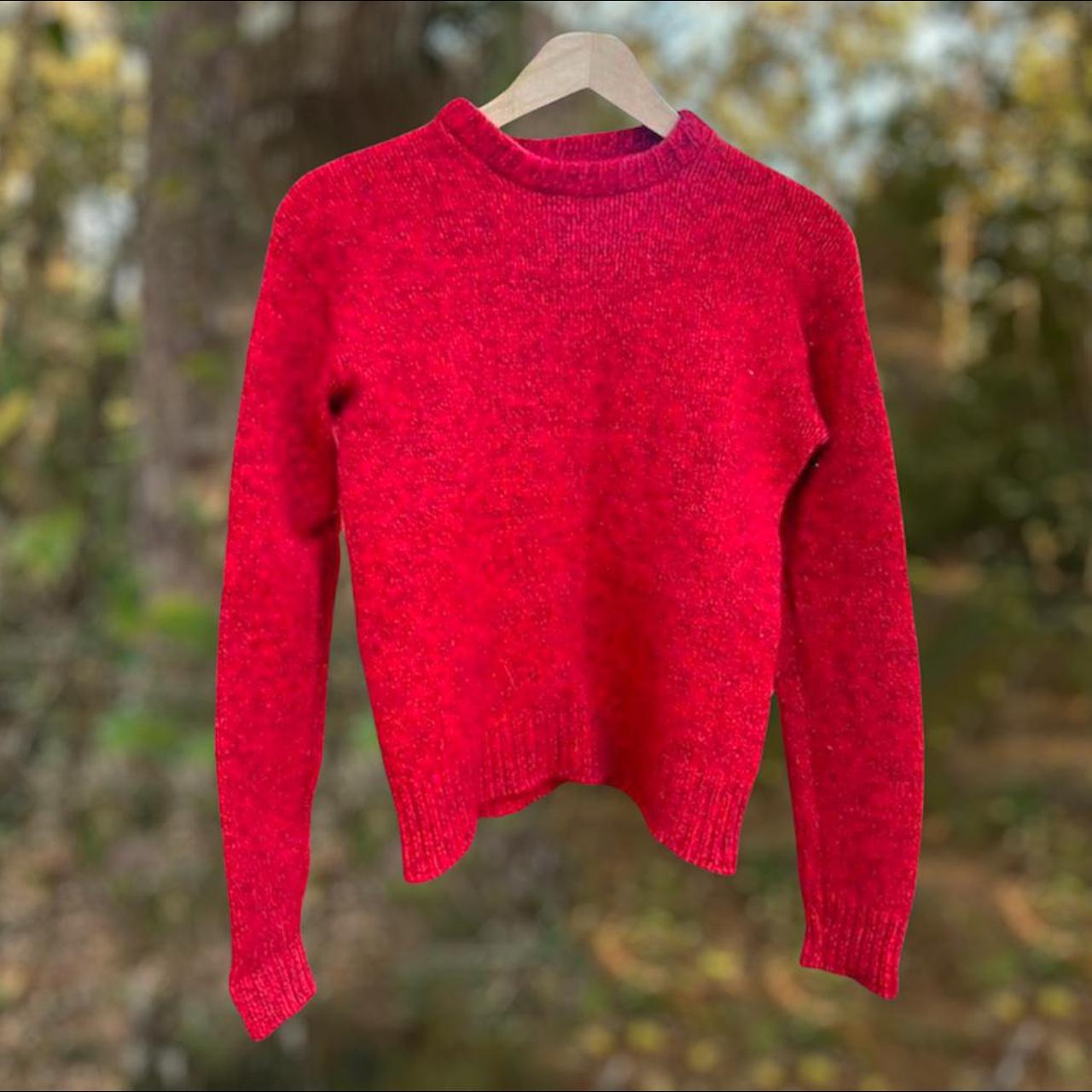 VTG 80s L.L. Bean Freeport Maine Wool Red Mix Knit... - Depop