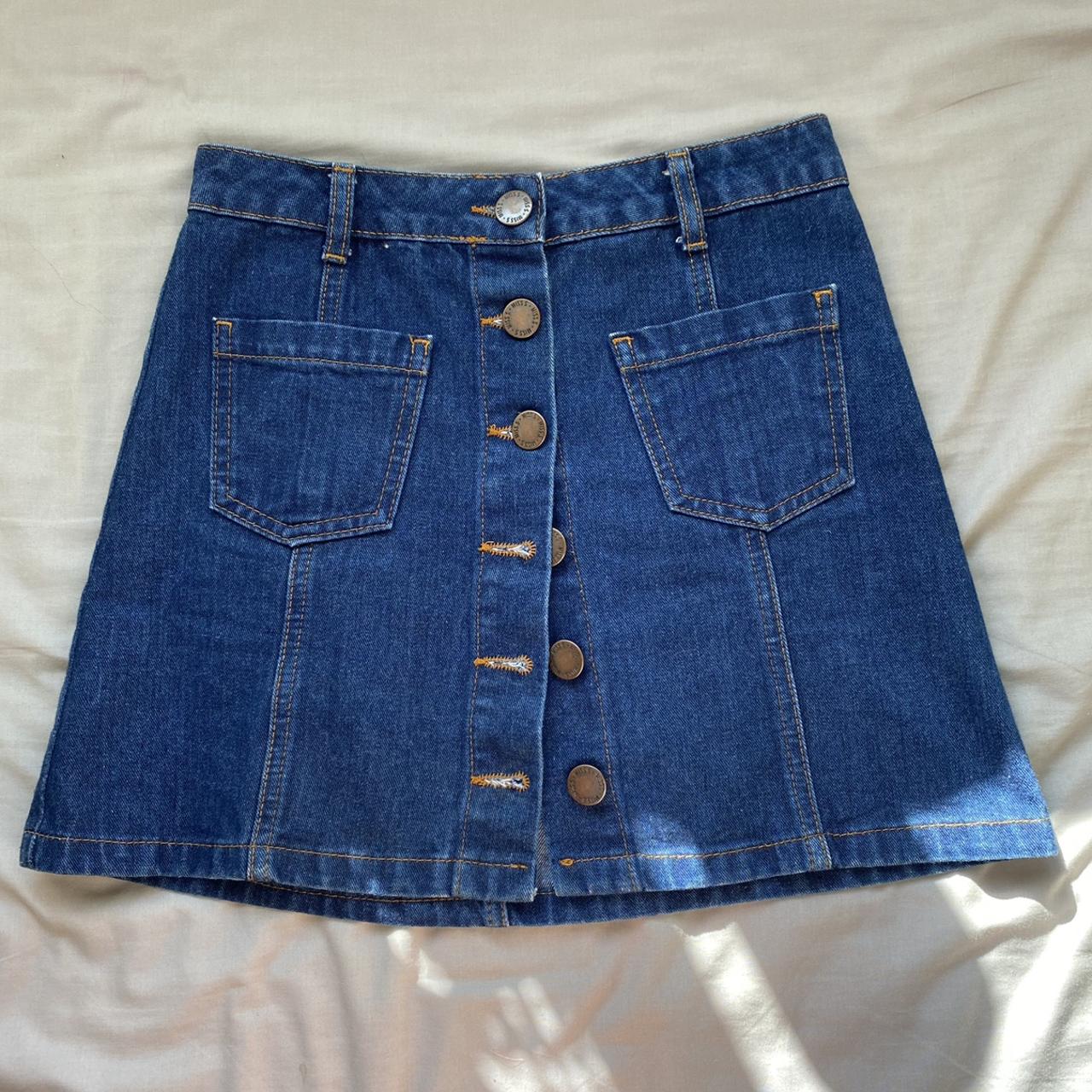 Urban Outfitters Women's Blue and Navy Skirt | Depop