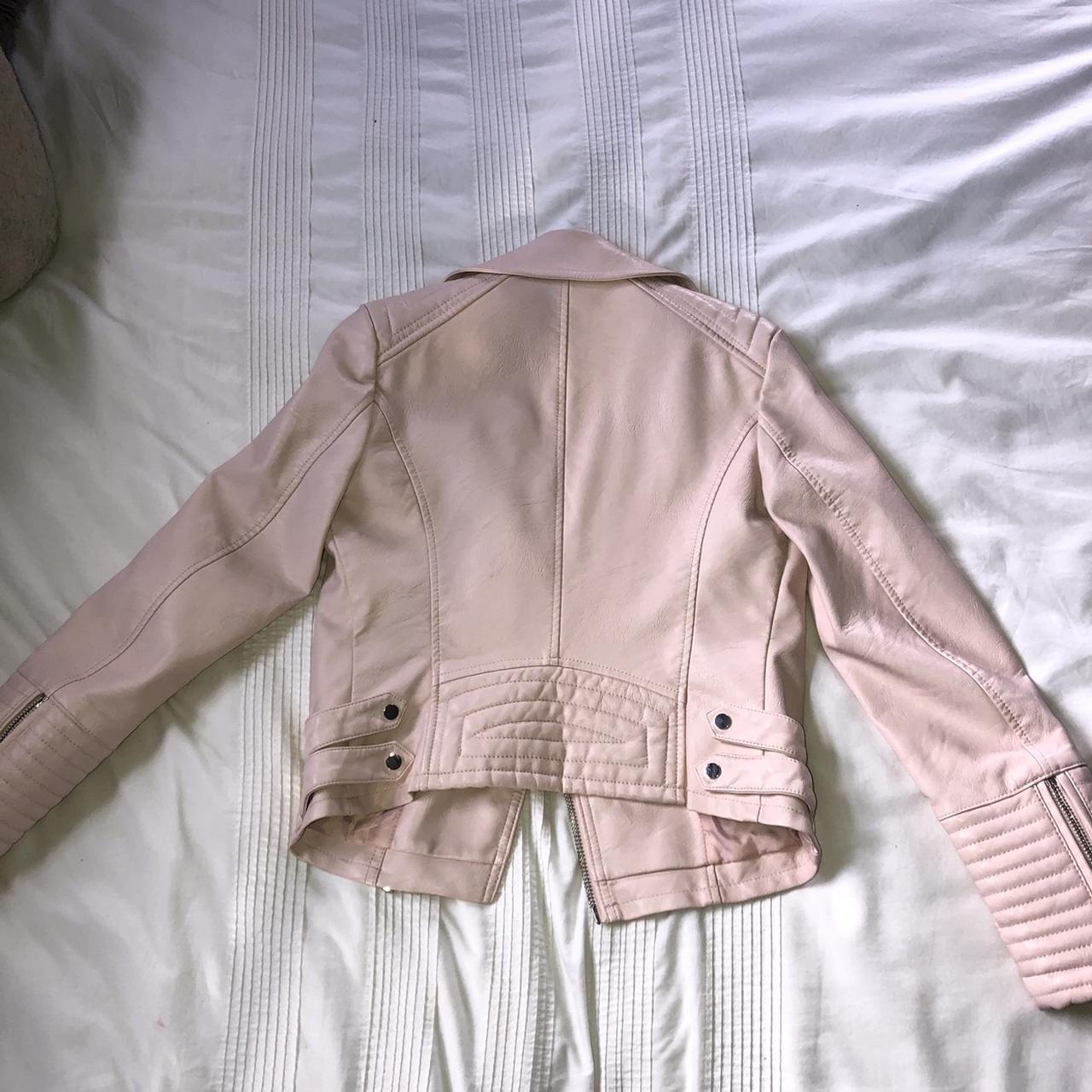 Miss Selfridge light pink leather jacket worn Depop