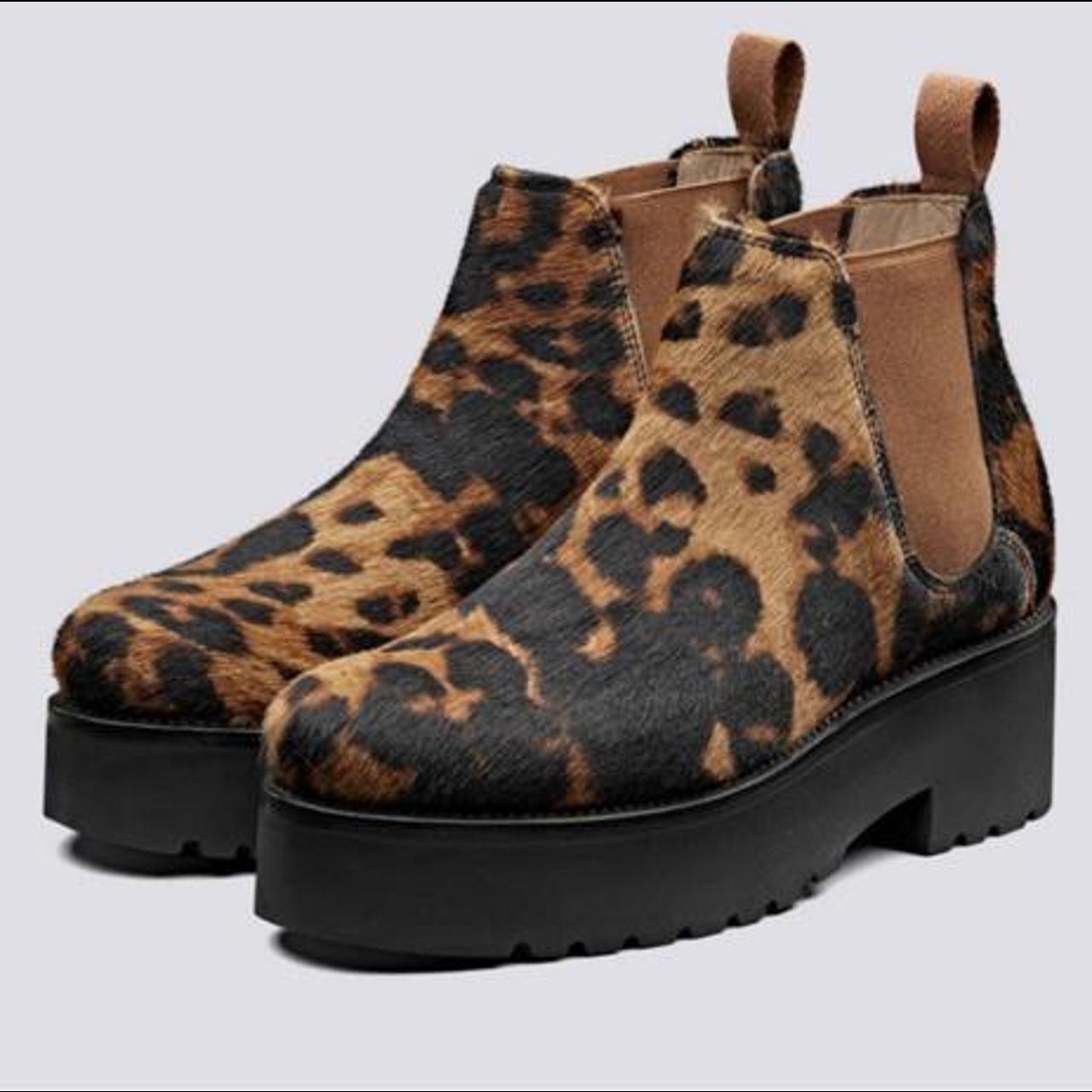 grenson leopard print boots