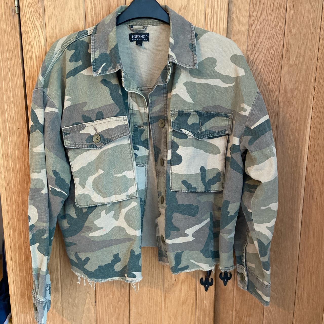 Topshop camo hotsell denim jacket