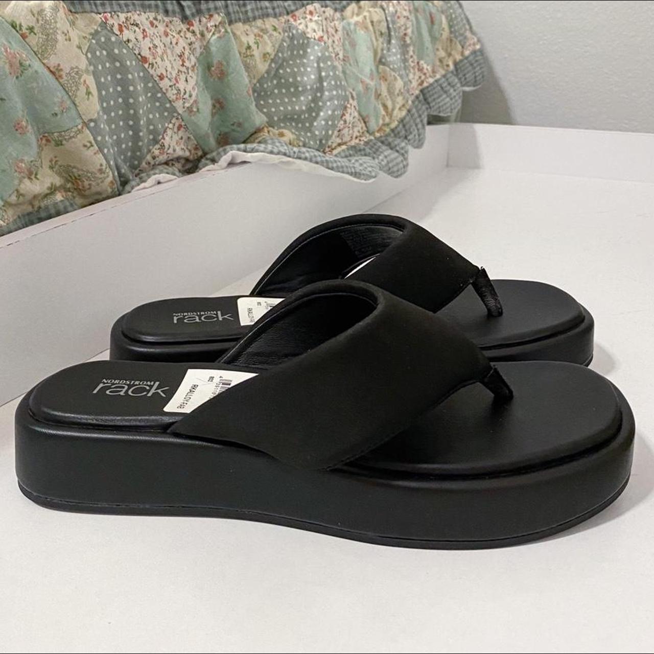 Nordstrom Women's Black Flipflops | Depop