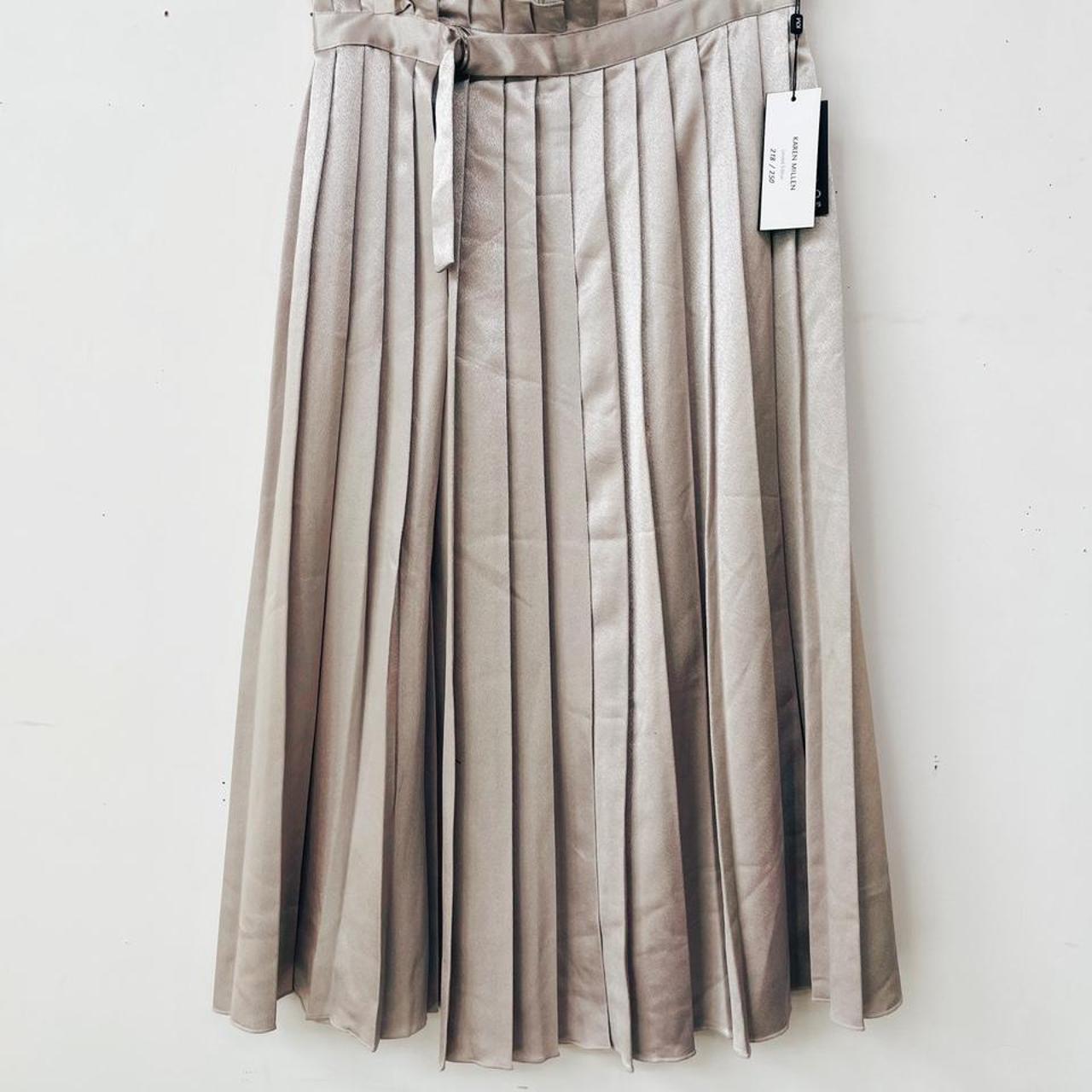 Karen Millen Women's Silver and White Skirt
