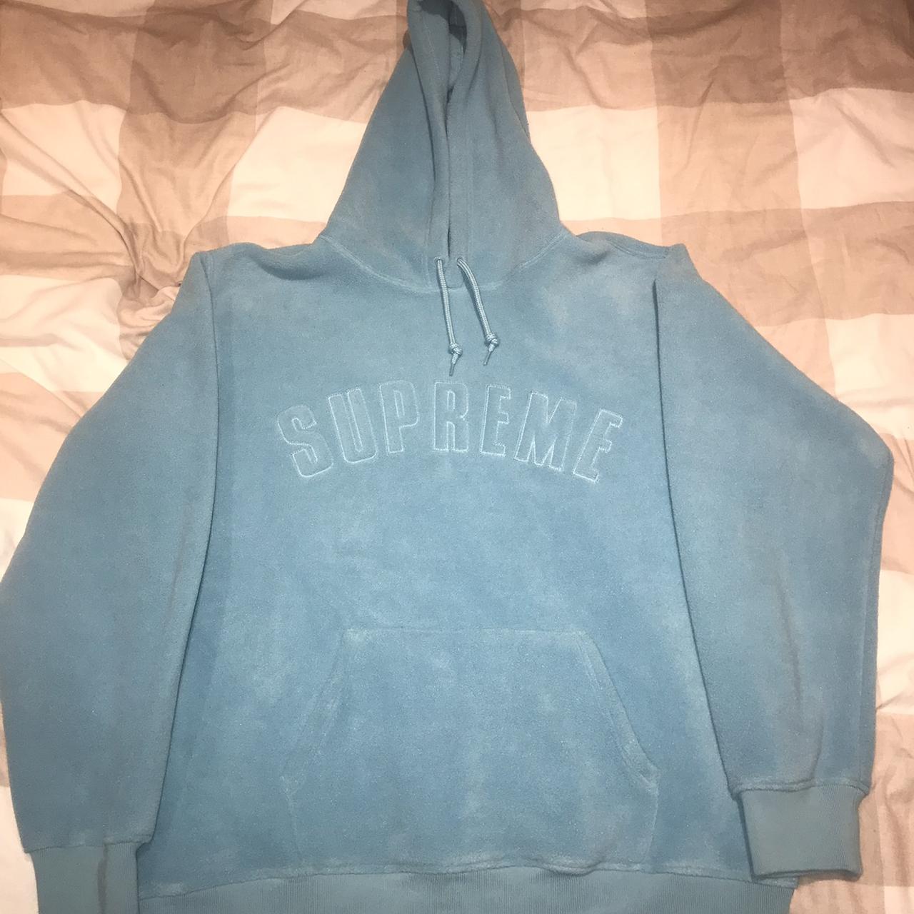 Blue clearance supreme hoodie