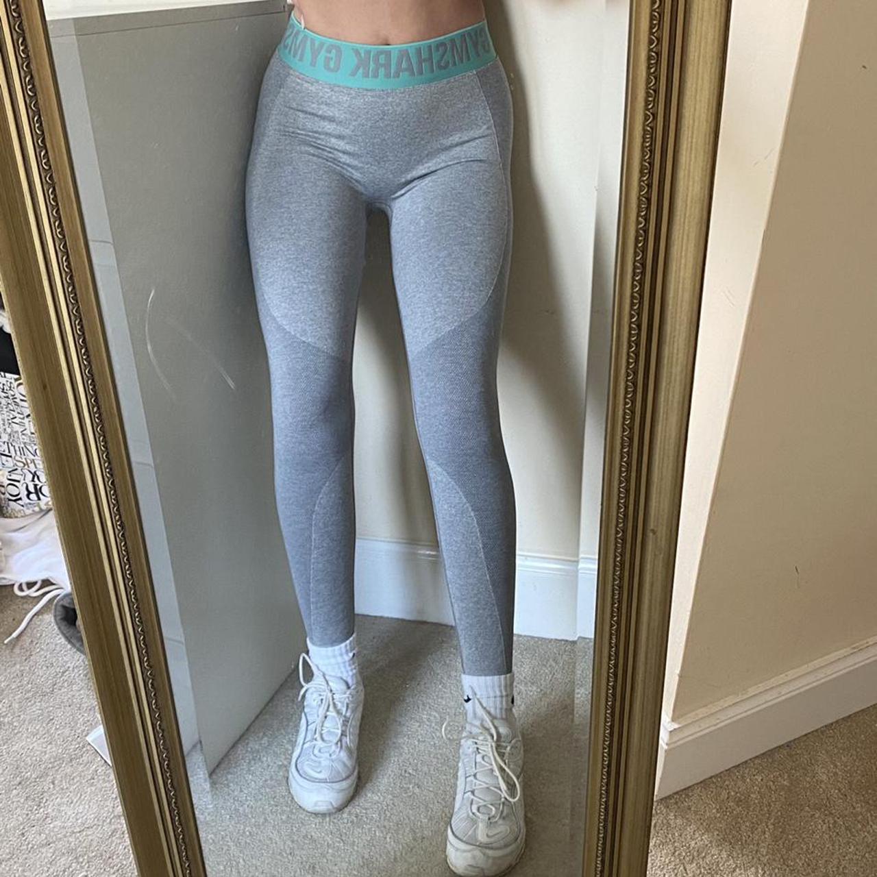 Gymshark Smoke Grey Marl Light Green Flex Leggings Depop