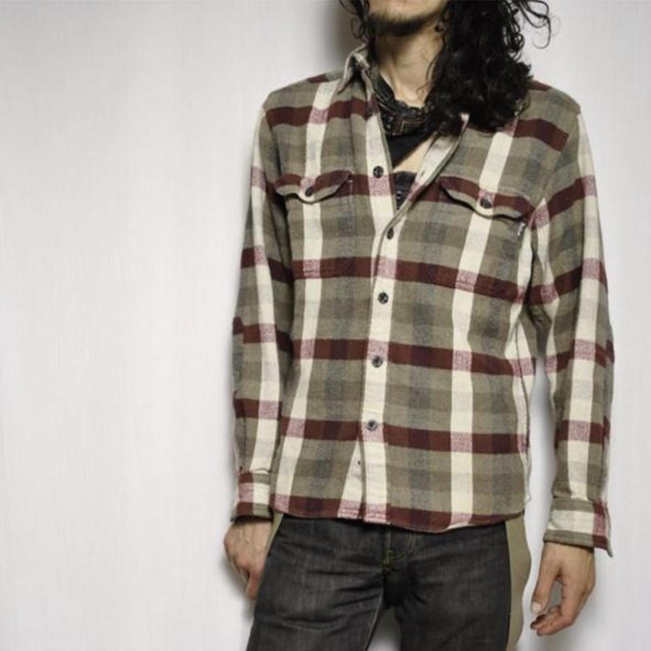 VINTAGE WOOLRICH 80s Thick Flannel / Plum Cream...