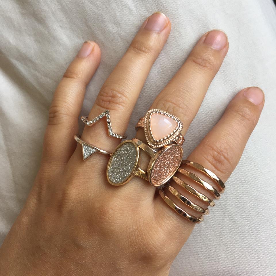 Lovisa Gold Glitter Geometric Ring Pack - ShopStyle