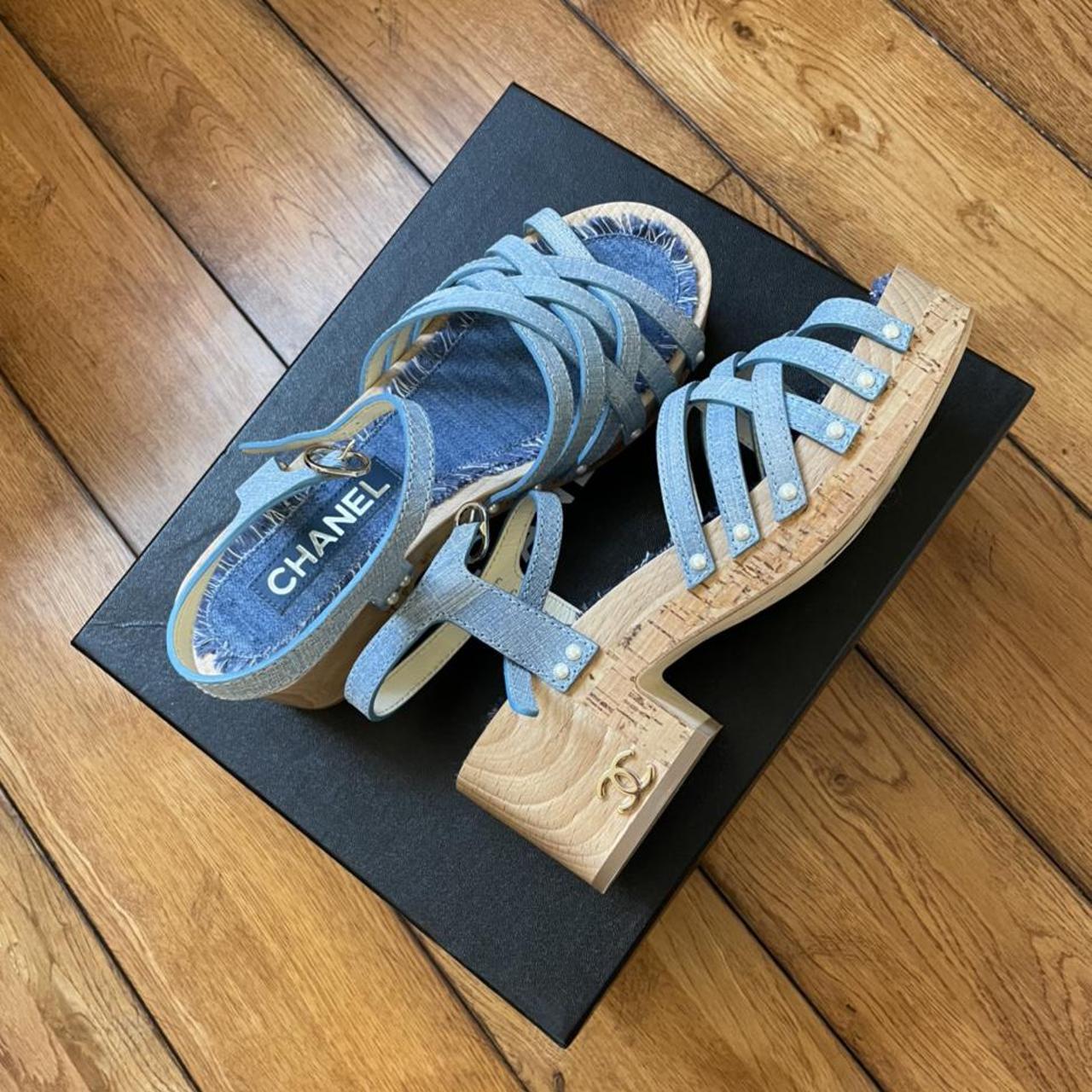 Chanel fantasy calfskin platform clog sandals - Depop