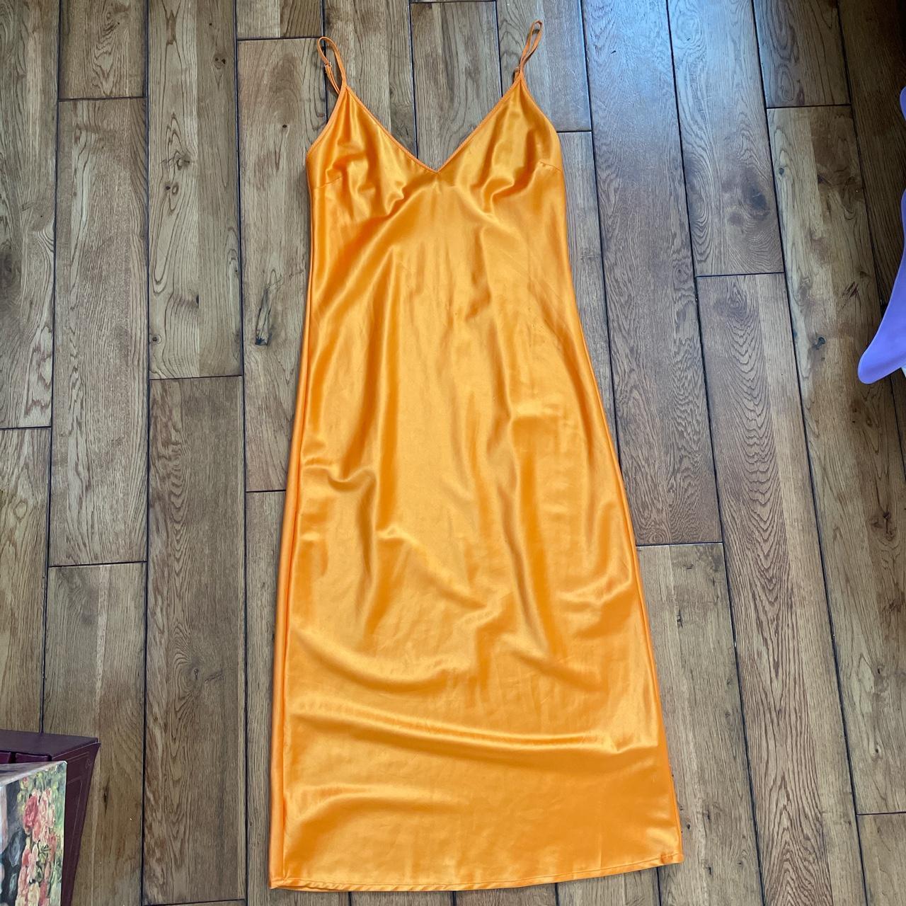 Zara orange hot sale slip dress