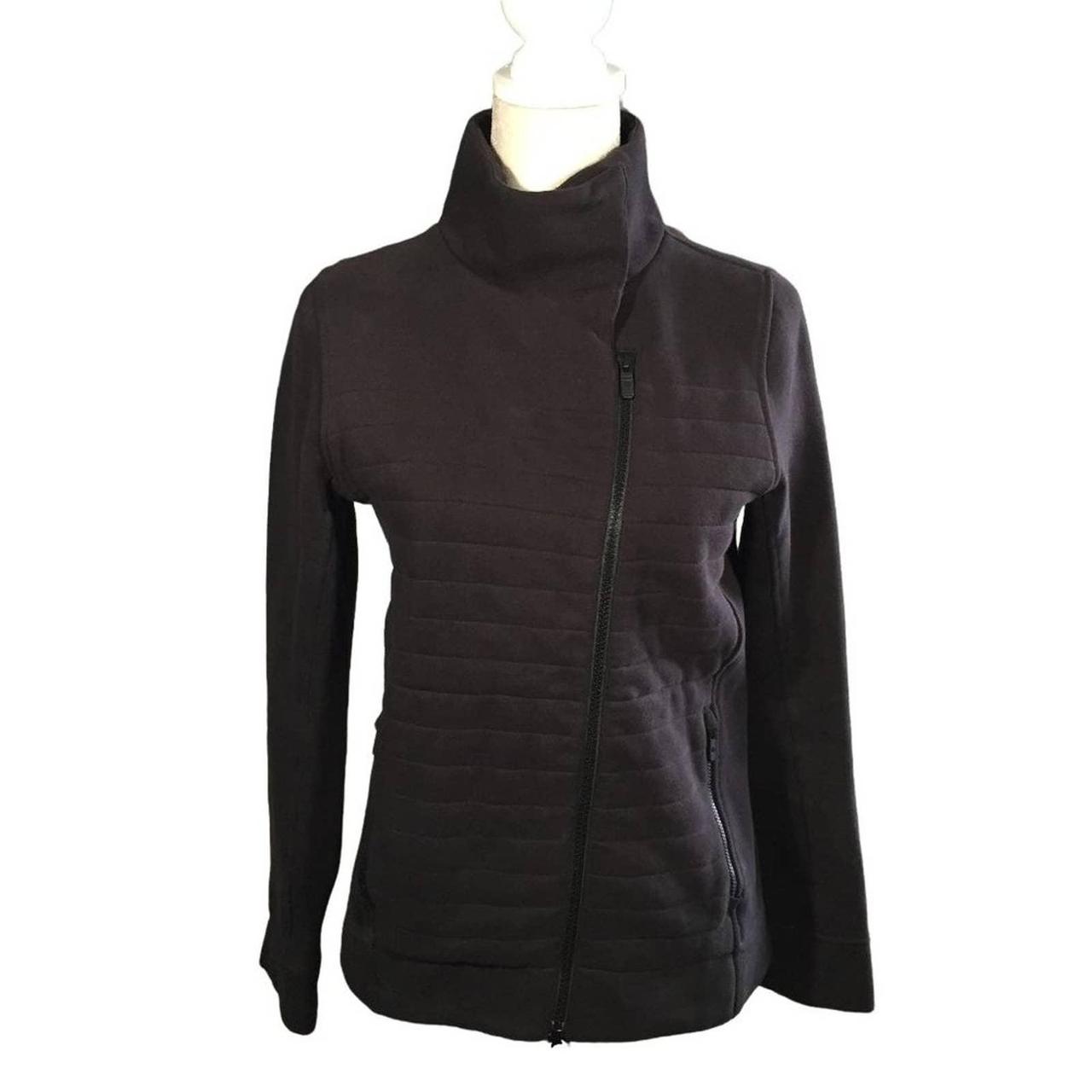 LULULEMON black sweatshirt jacket full zip sz 4 or s... - Depop