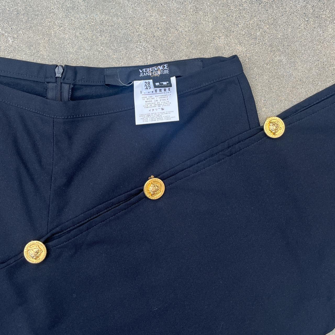 Versace Jeans Couture Women's Black and Yellow Trousers | Depop