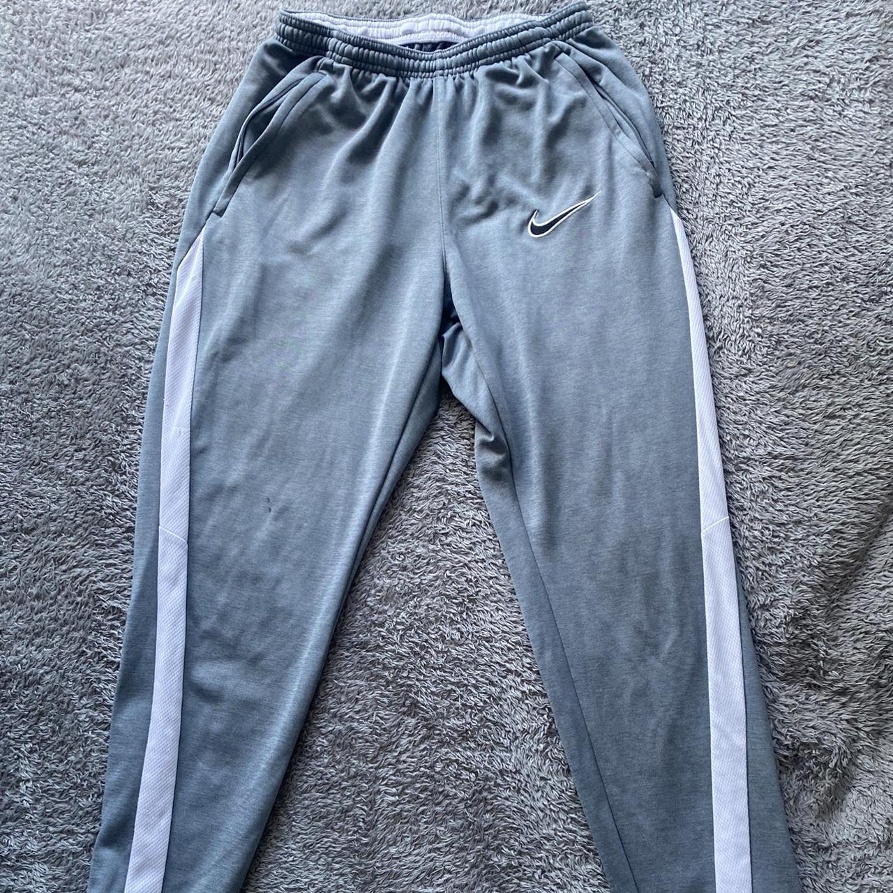 Nike Men's Grey and White Joggers-tracksuits | Depop