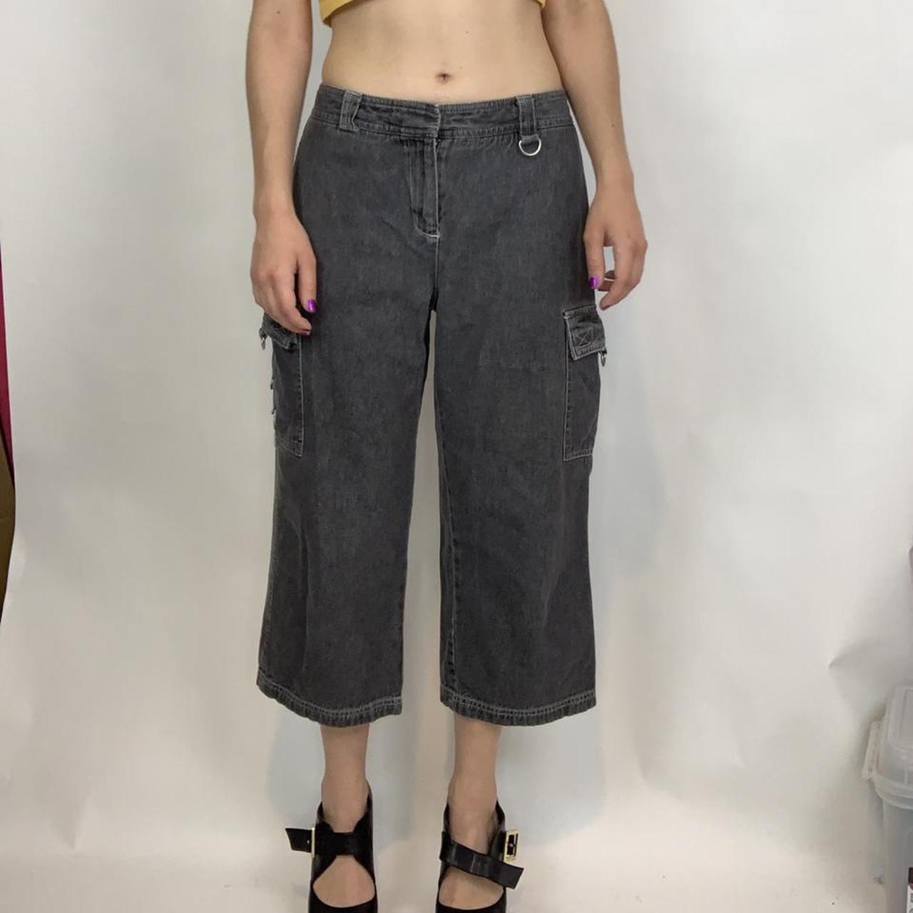 Dockers lowrise gray cargo capris. Features two... Depop