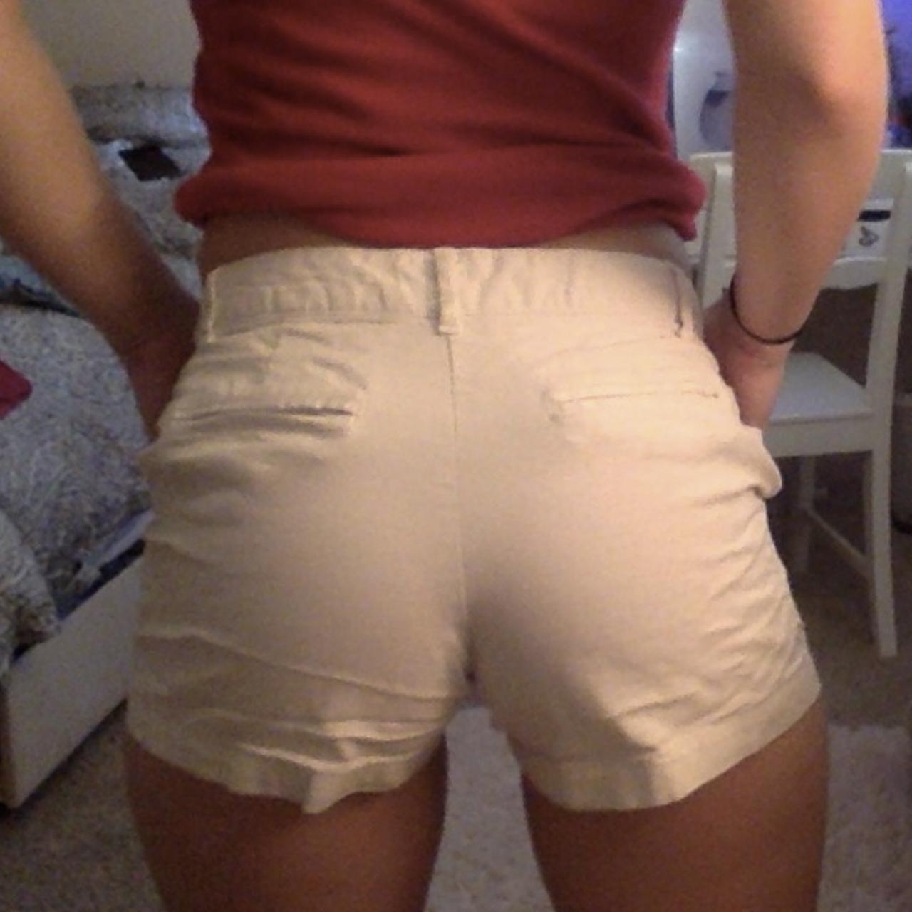 👀👀👀👀👀👀CUTIE WHITE BOOTY SHORTS! Can fit from a small... - Depop