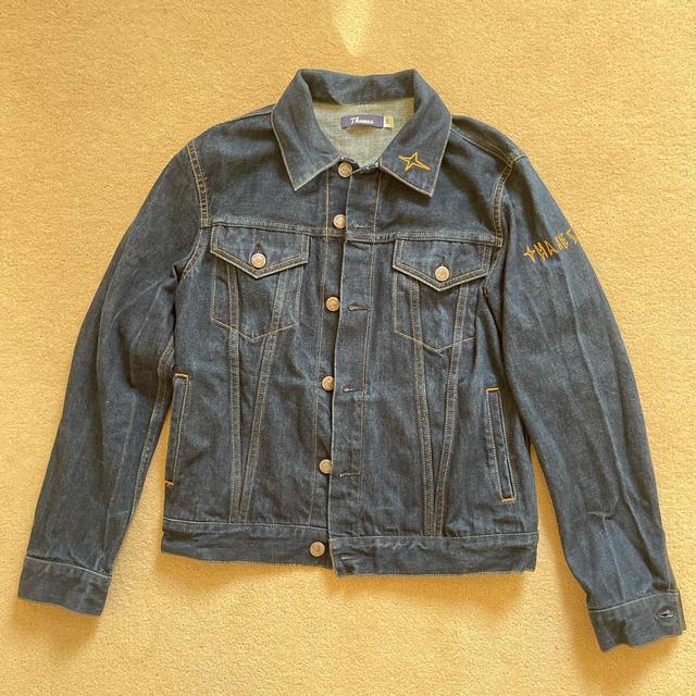 Beautiful Navy Thames MMXX by Blondey denim jacket... - Depop