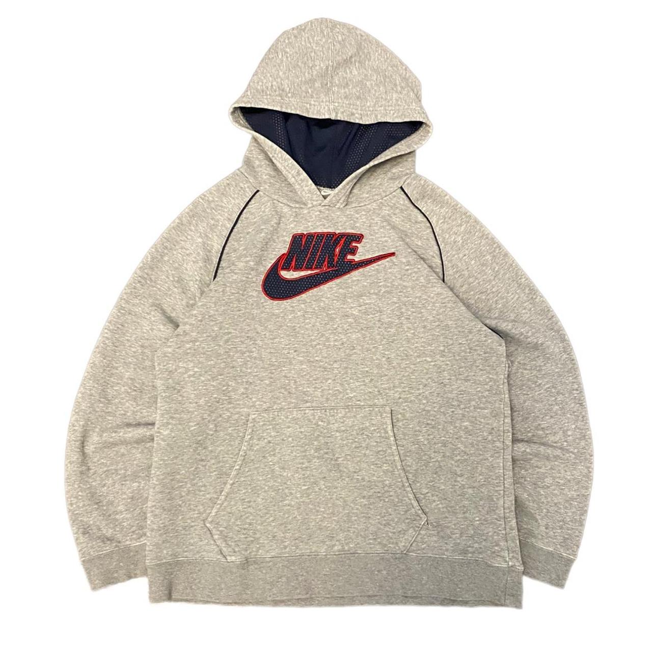 Vintage Y2K 2000s Nike Swoosh Spellout Hoodie... - Depop