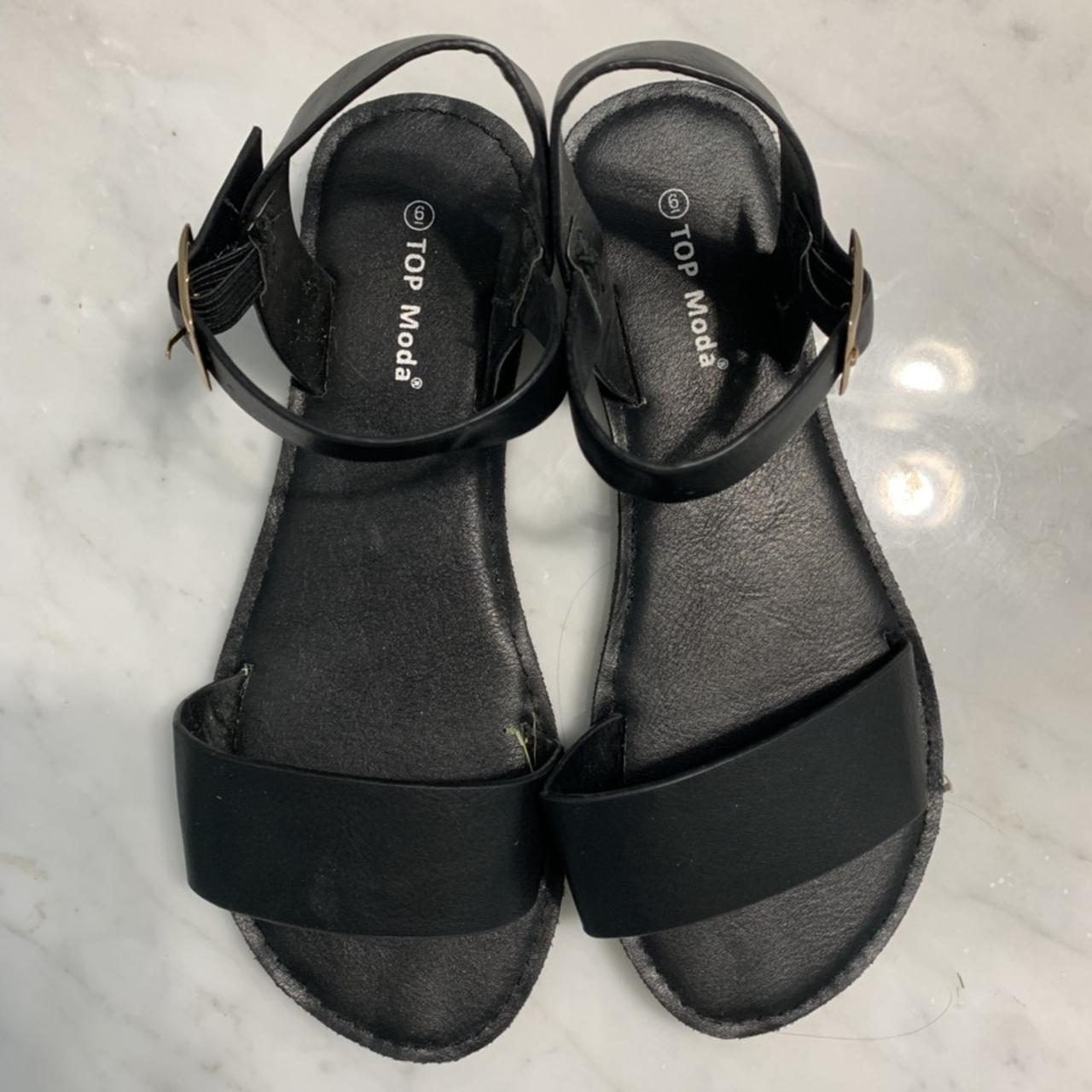 Topshop Women's Black Sandals | Depop