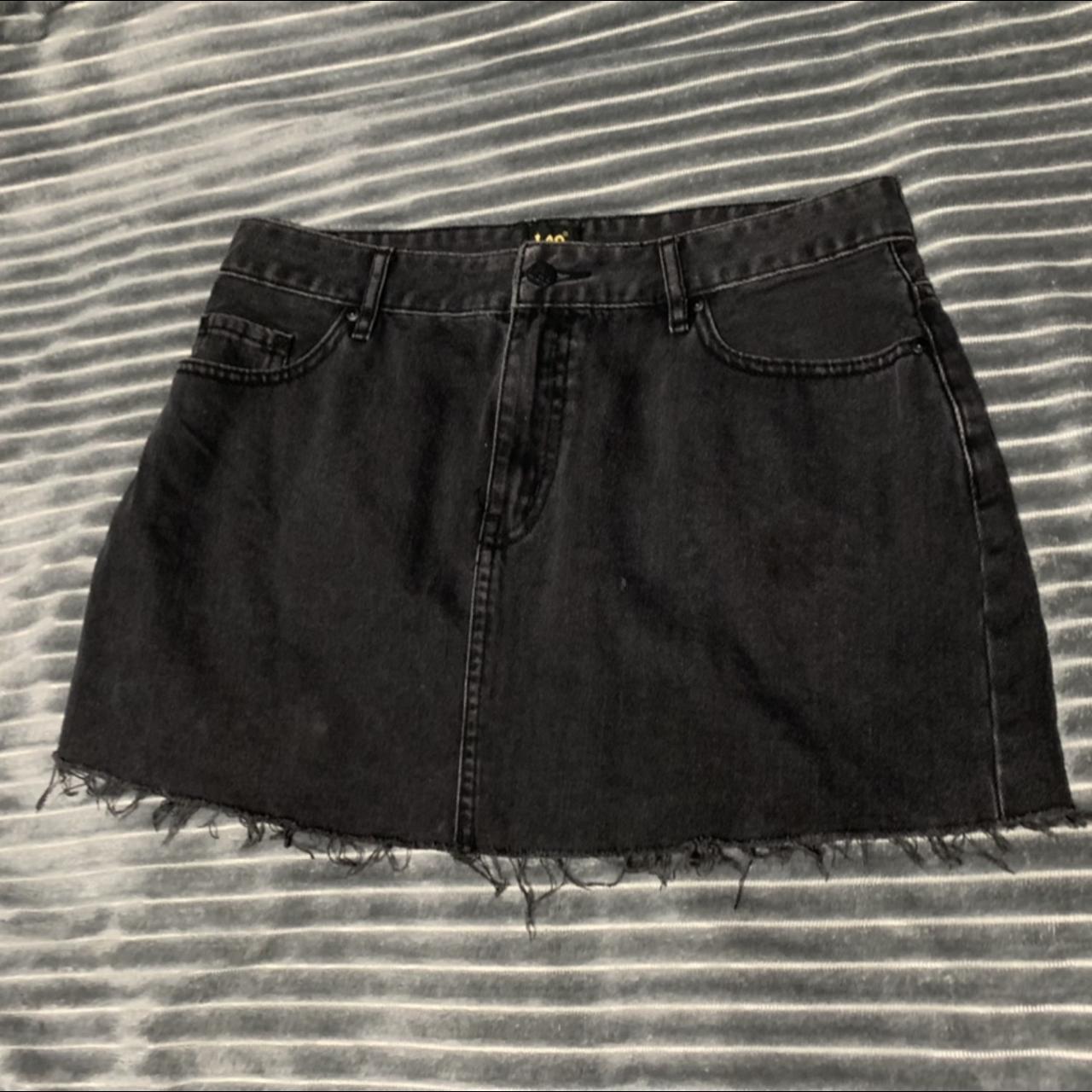 Black Lee denim short skirt with back pockets worn a... - Depop