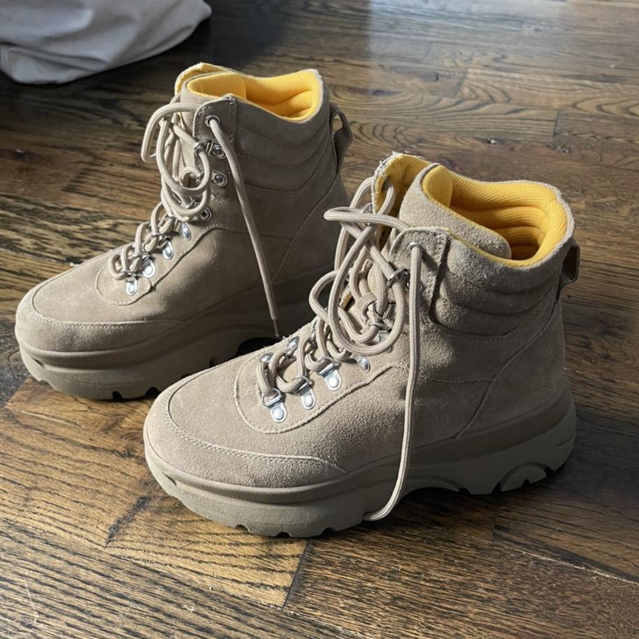 rhona platform boots in tan