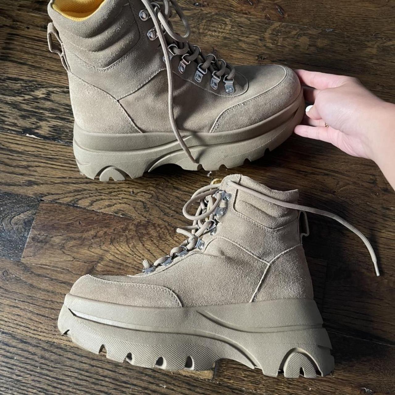 rhona platform boots in tan