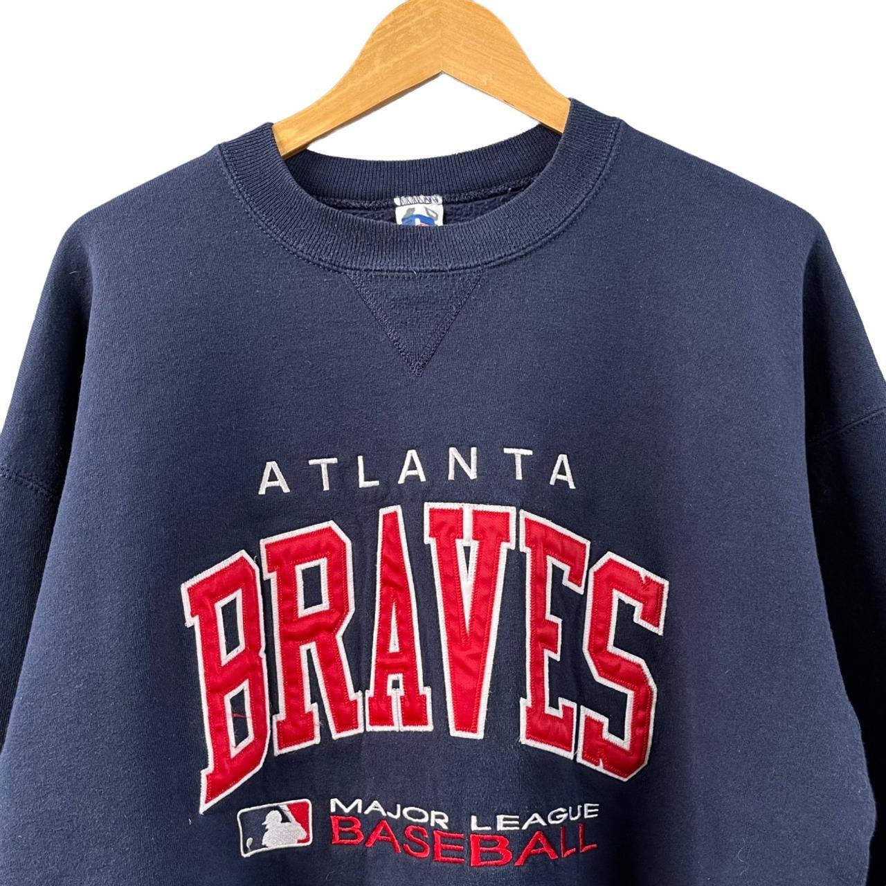 Vintage Atlanta Braves Crewneck 90s Russell Athletic... - Depop