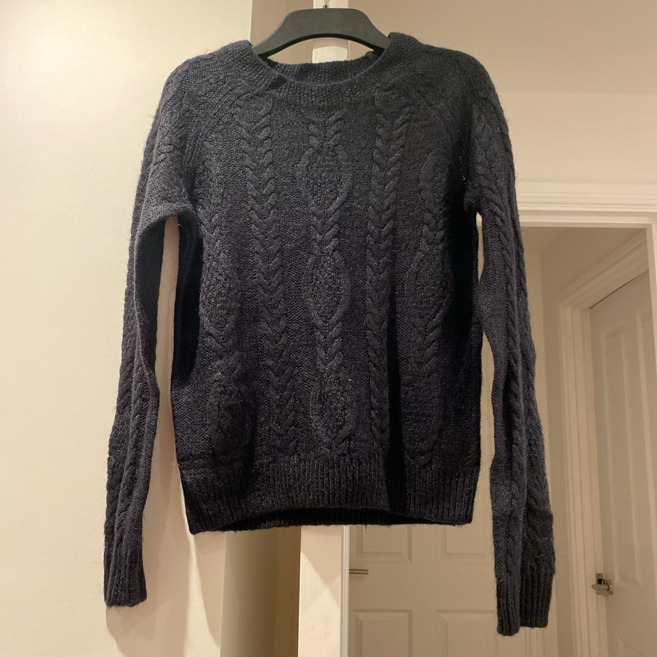 H&M black cable knit jumper blackjumper h&mjumper... Depop