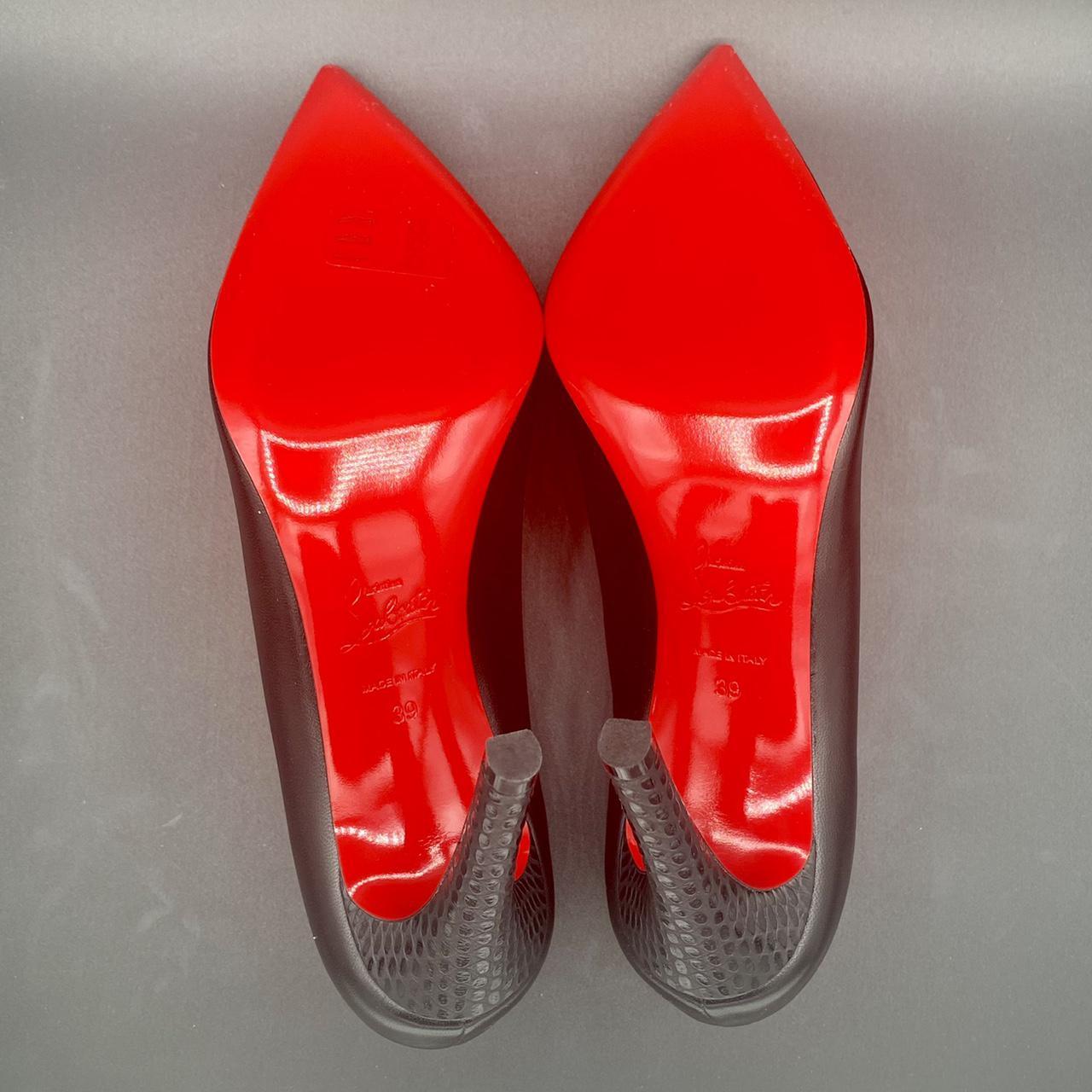 Christian Louboutin Women's Black And Red Courts | Depop