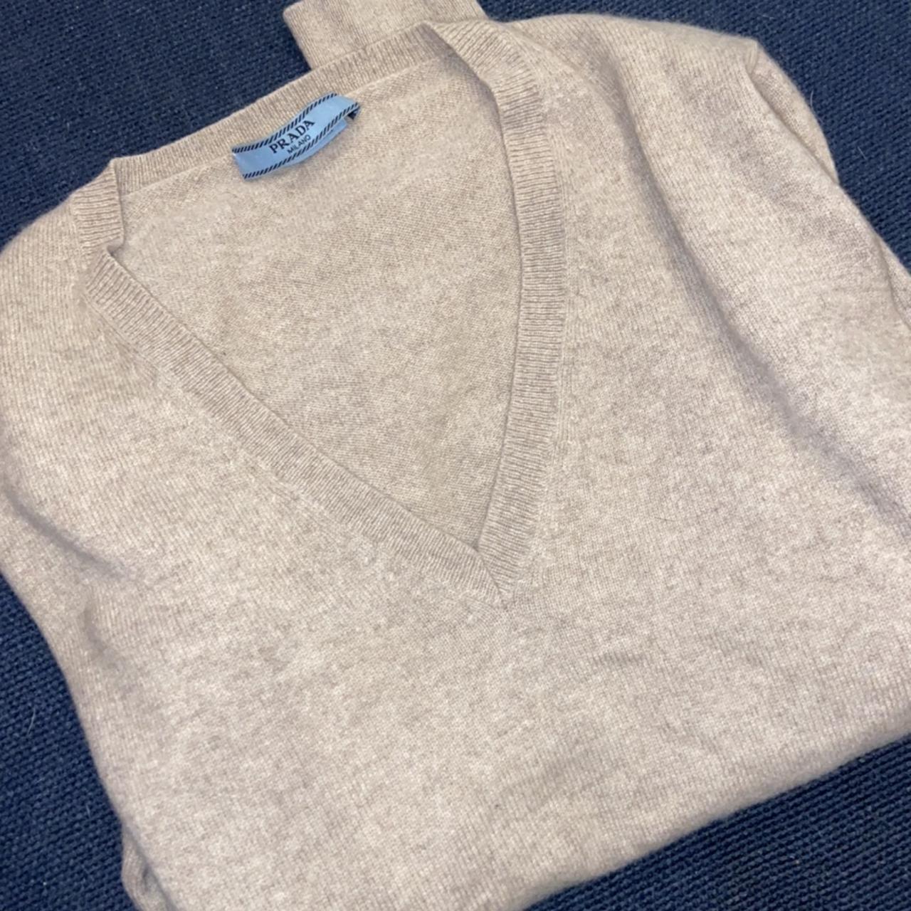 V-Neck Cashmere Prada Sweater - Depop