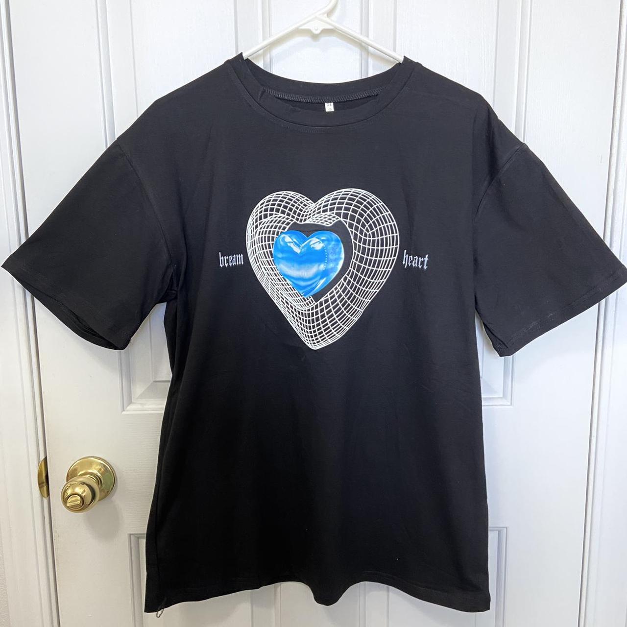 Y2K Wireframe Blue Heart Shirt 💙 New and never... - Depop