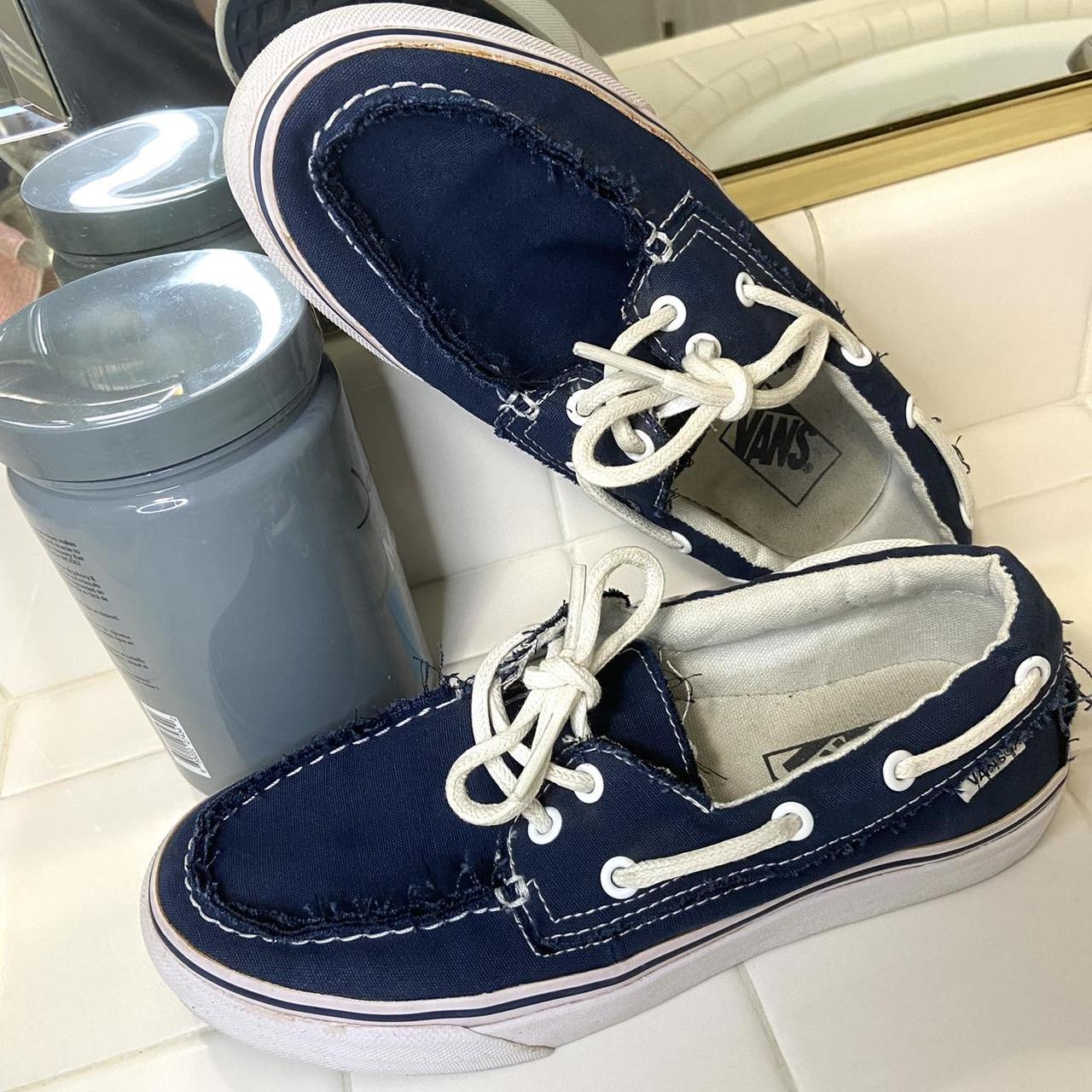 Vans Retro Navy Blue Boat Shoes 🥿 Men's size - Depop