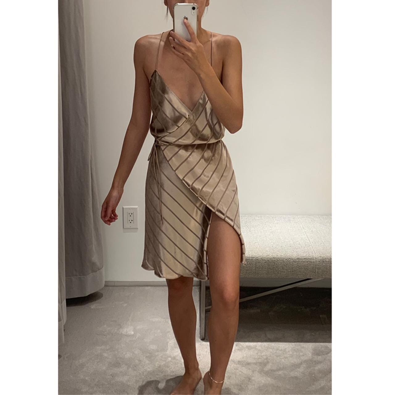 Michelle mason strappy hot sale wrap gown