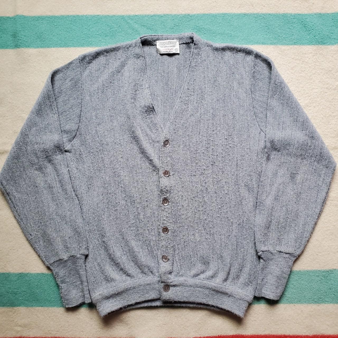 Vintage 70s Jeff Links Cardigan Sweater Grunge Men's...