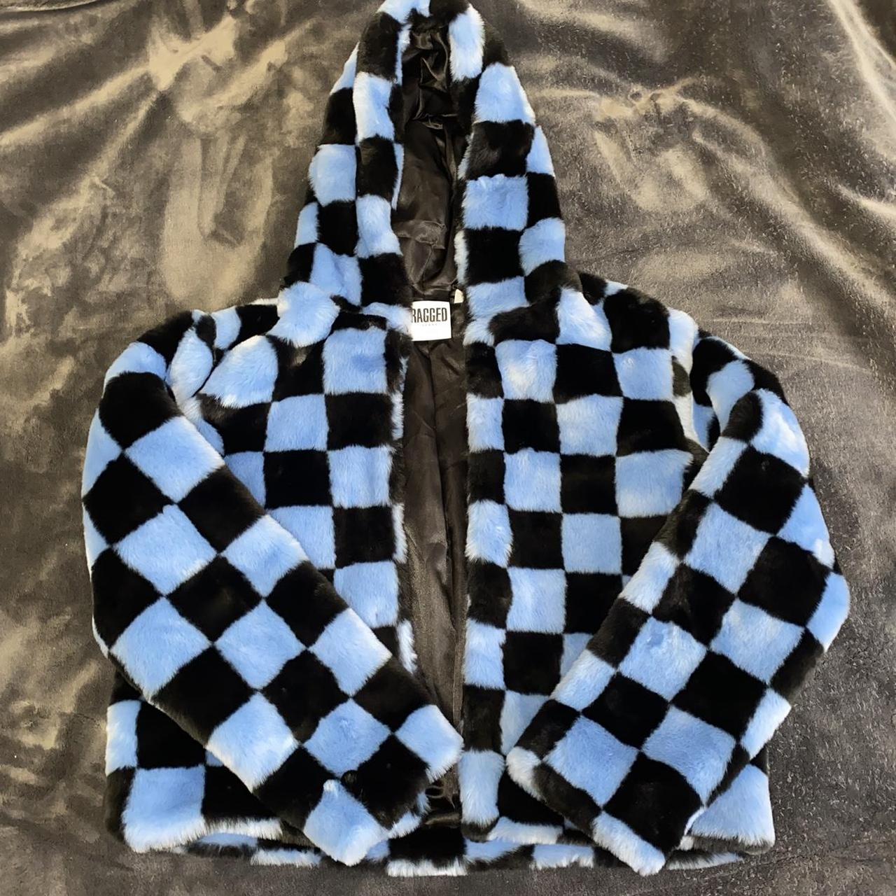 Fluffy checkered cheap jacket