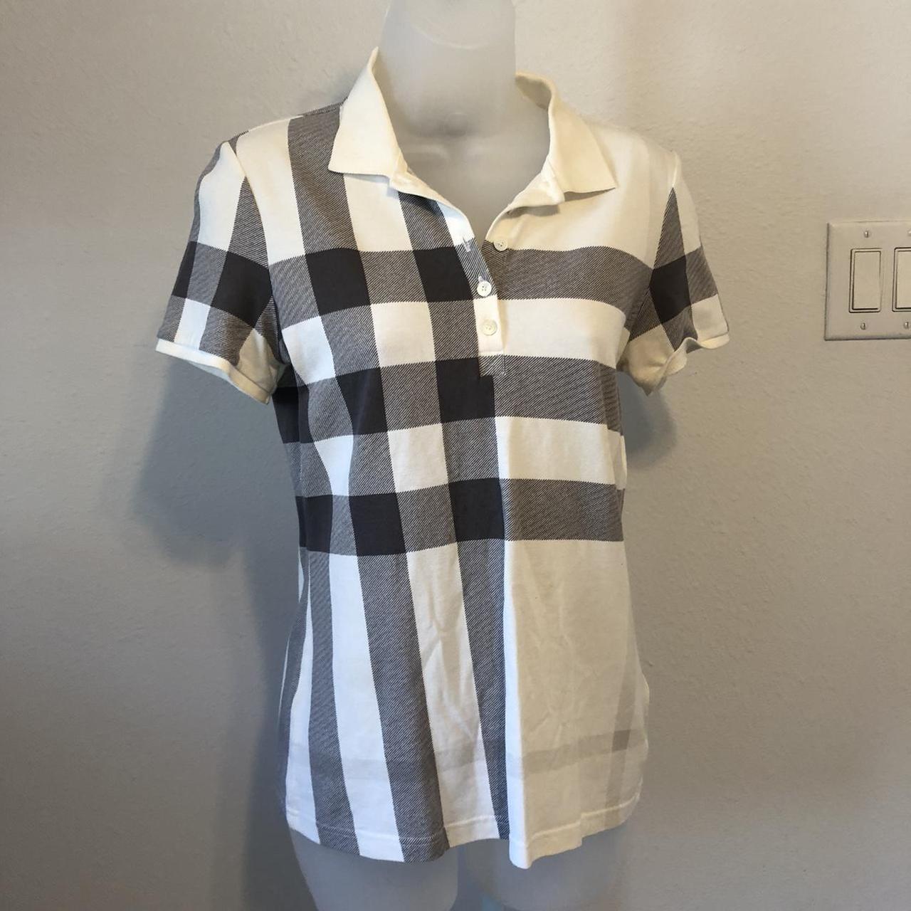 Burberry Women's White and Grey Polo-shirts