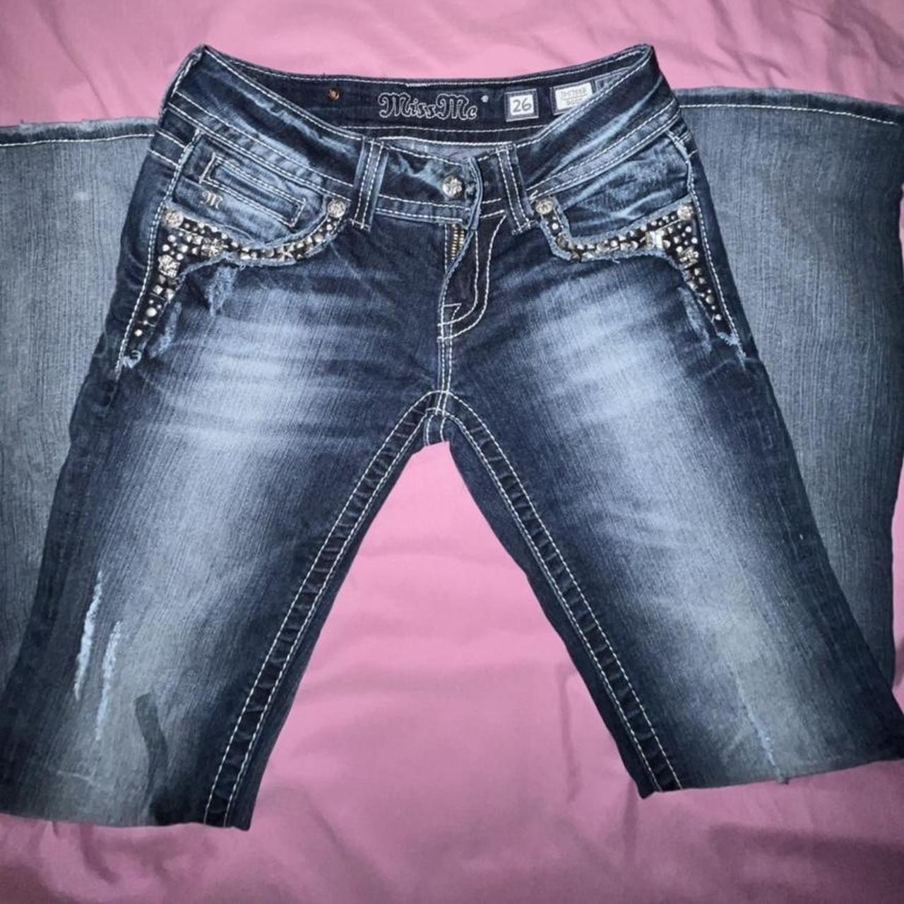 super cute y2k miss me low rise jeans with... - Depop