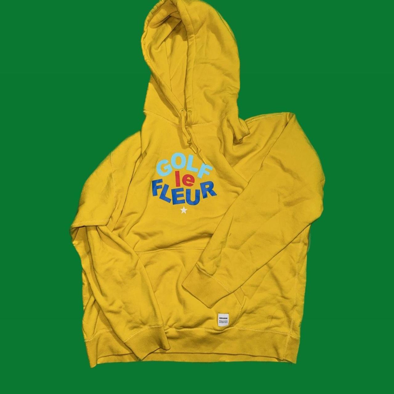 golf fleur converse hoodie xxl yellow... - Depop