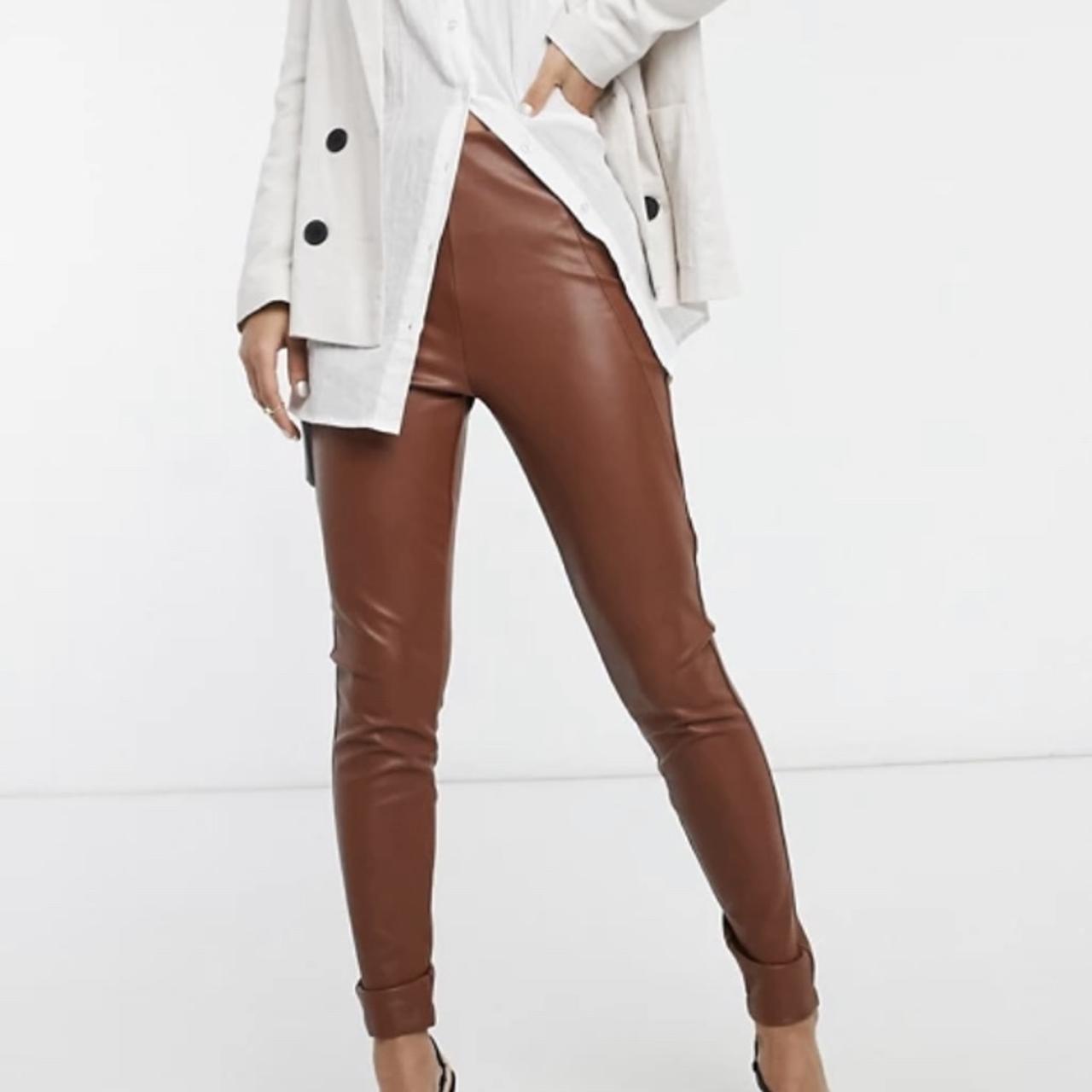 ASOS DESIGN leather look legging - ShopStyle