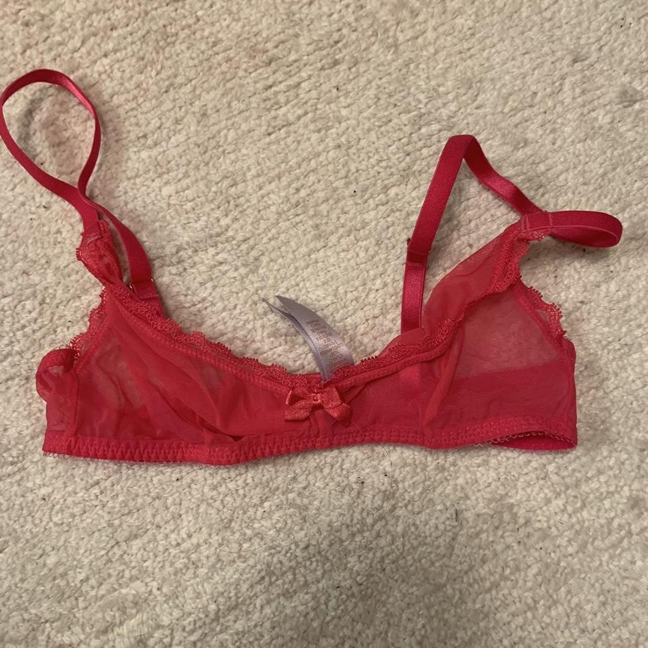 Hot pink lace bralette from savage x fenty. Fits a - Depop