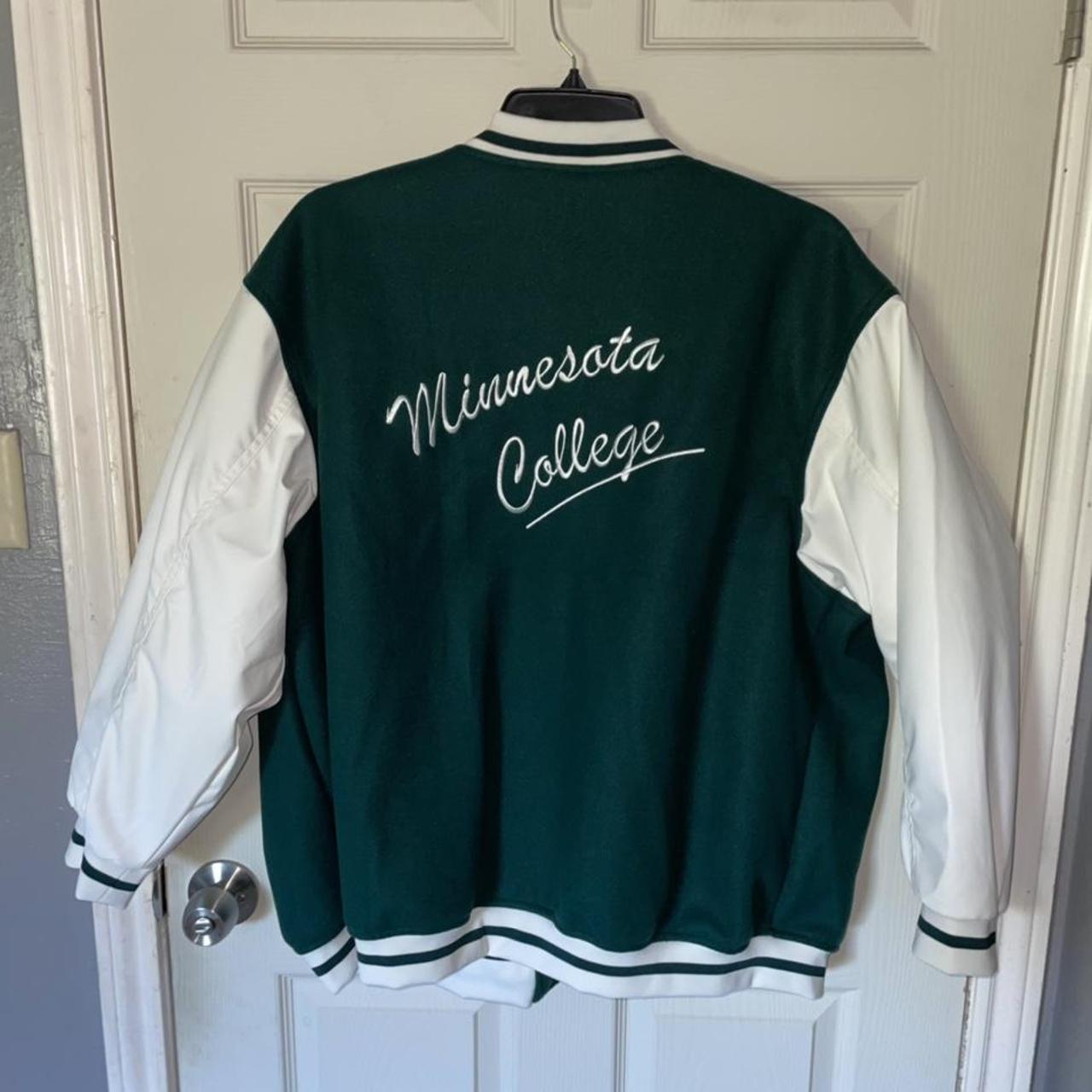 Dark Green varsity baseball jacket from H&M plus!... Depop