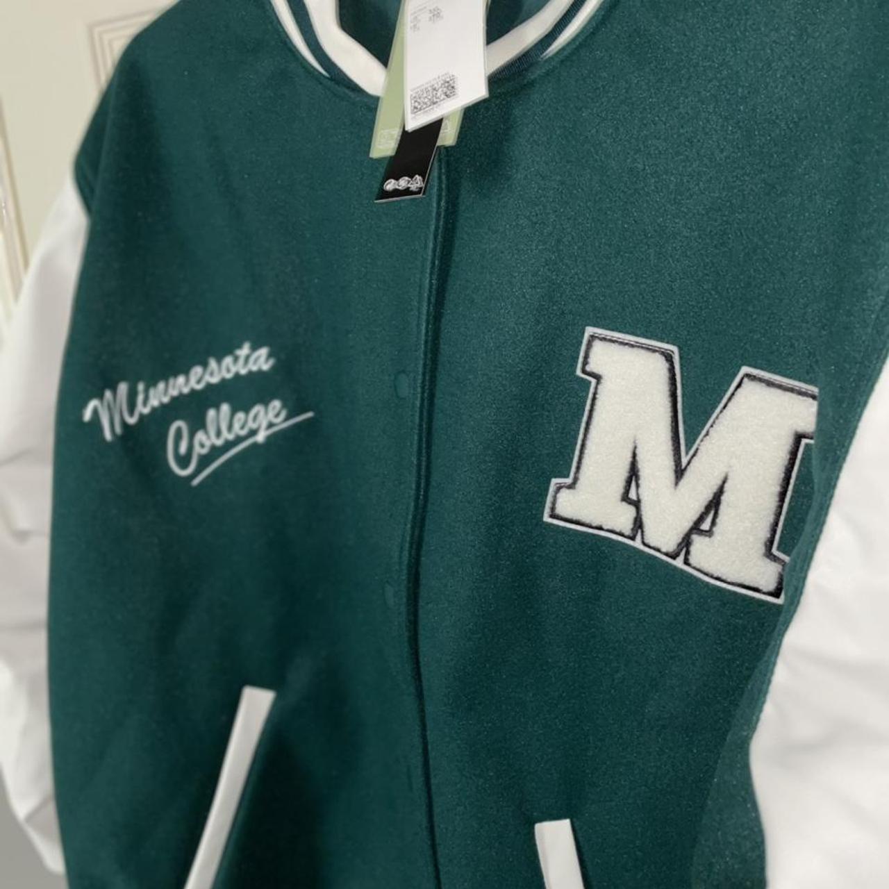 Dark Green varsity baseball jacket from H&M plus!... Depop