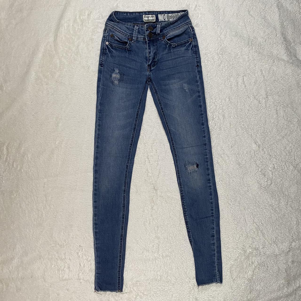 Indigo Rein Low Rise Denim Skinny Jeans - Size 0 - Depop