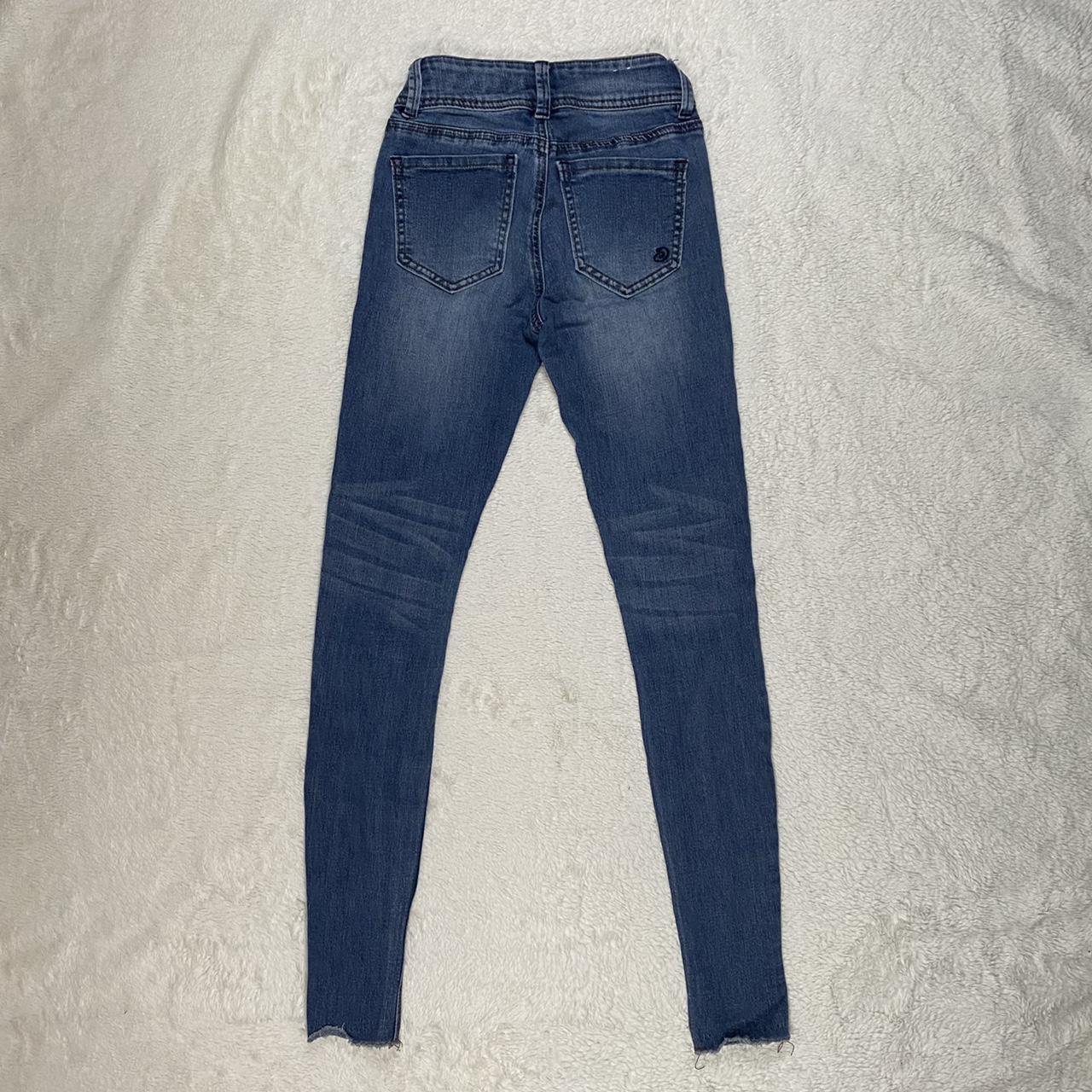 Indigo Rein Low Rise Denim Skinny Jeans - Size 0 - Depop